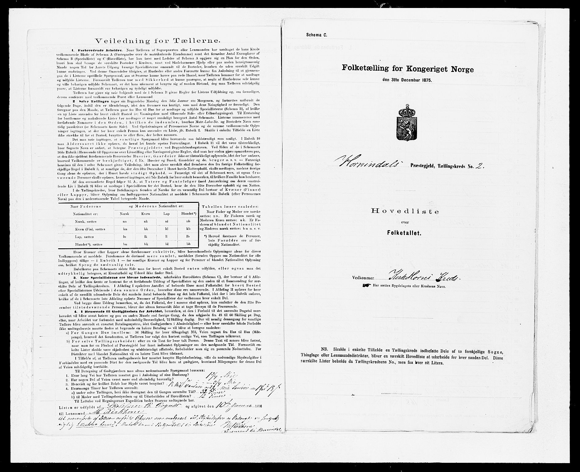 SAB, 1875 Census for 1444P Hornindal, 1875, p. 4