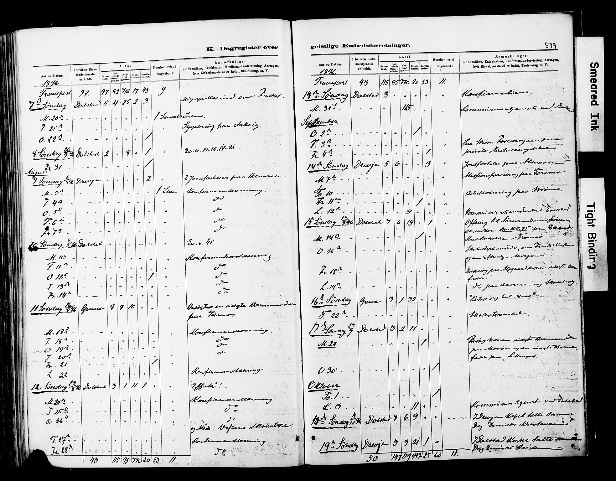 Ministerialprotokoller, klokkerbøker og fødselsregistre - Nordland, AV/SAT-A-1459/820/L0295: Parish register (official) no. 820A16, 1880-1896, p. 599