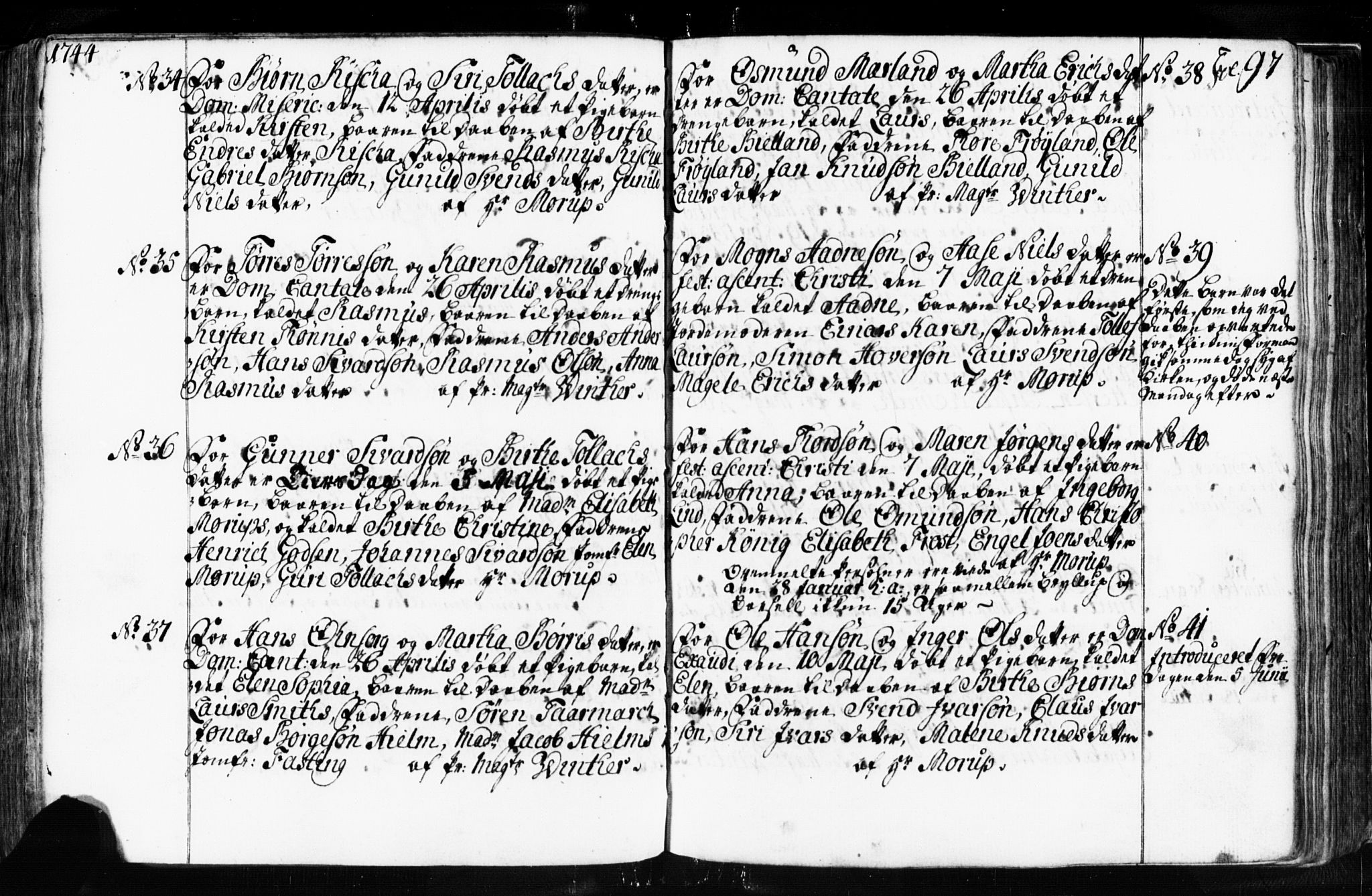 Domkirken sokneprestkontor, AV/SAST-A-101812/001/30/30BB/L0003: Parish register (copy) no. B 3, 1733-1751, p. 97