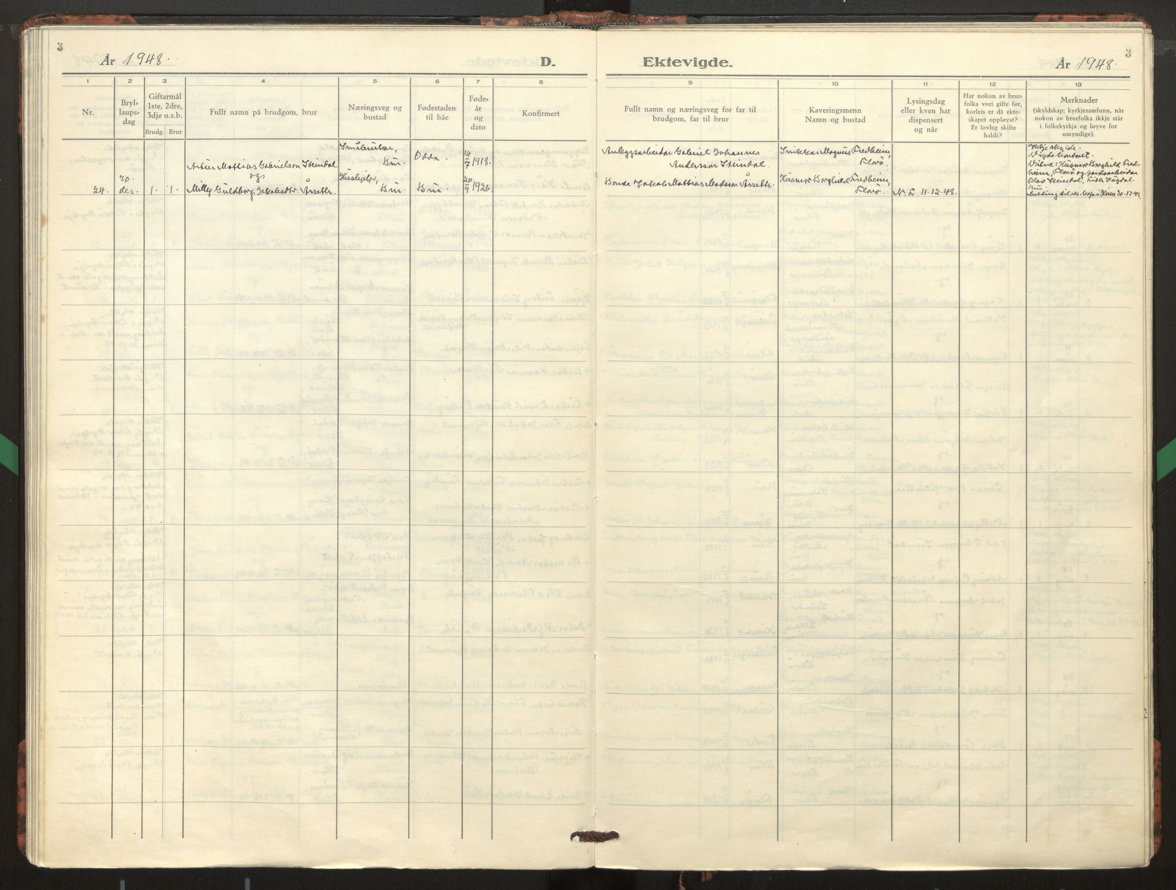 Kinn sokneprestembete, AV/SAB-A-80801/H/Haa/Haac/L0005: Parish register (official) no. C 5, 1948-1959, p. 3