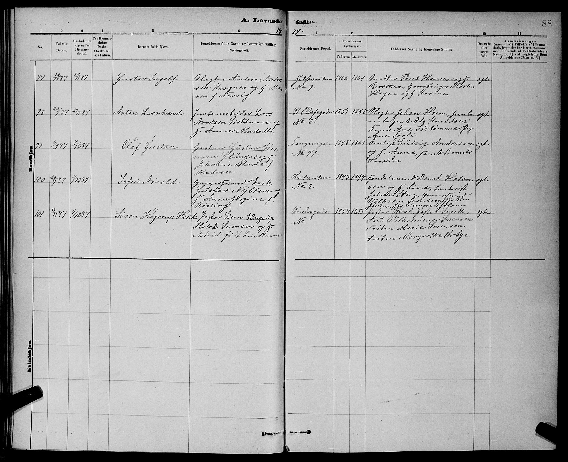 Ministerialprotokoller, klokkerbøker og fødselsregistre - Sør-Trøndelag, SAT/A-1456/601/L0092: Parish register (copy) no. 601C10, 1884-1897, p. 88