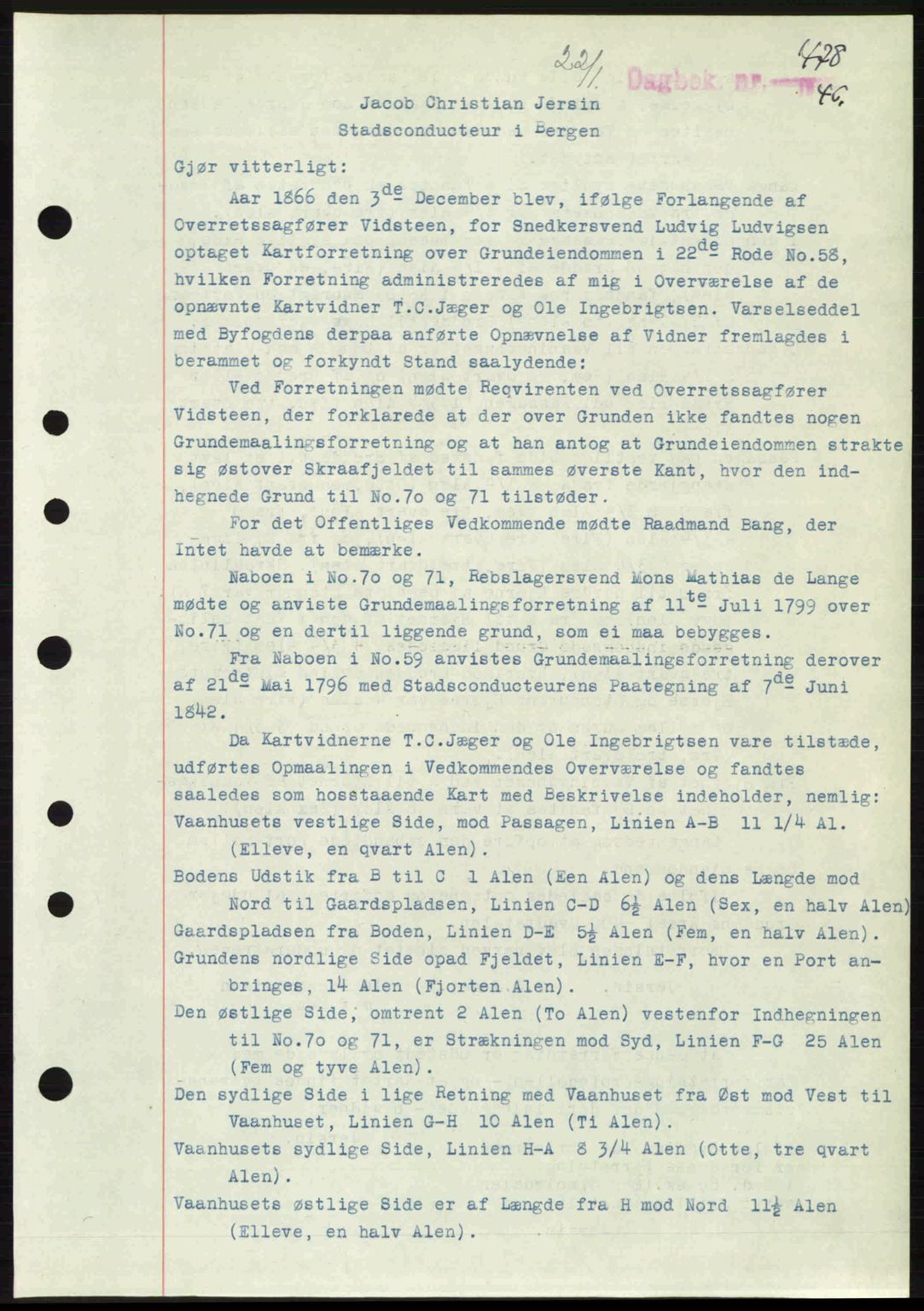 Byfogd og Byskriver i Bergen, SAB/A-3401/03/03Bc/L0022: Mortgage book no. A18, 1946-1946, Diary no: : 478/1946