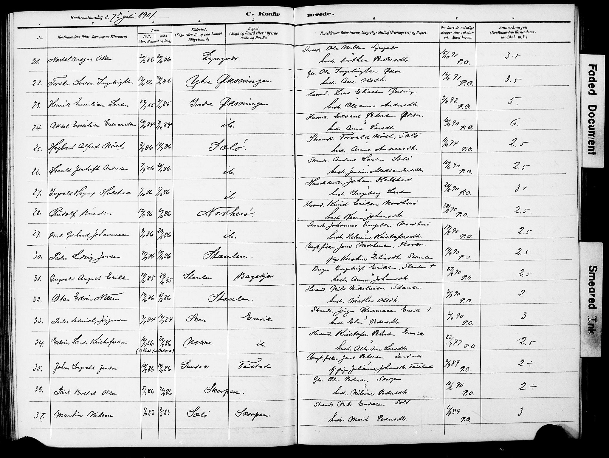 Ministerialprotokoller, klokkerbøker og fødselsregistre - Nordland, SAT/A-1459/834/L0514: Parish register (copy) no. 834C05, 1893-1901