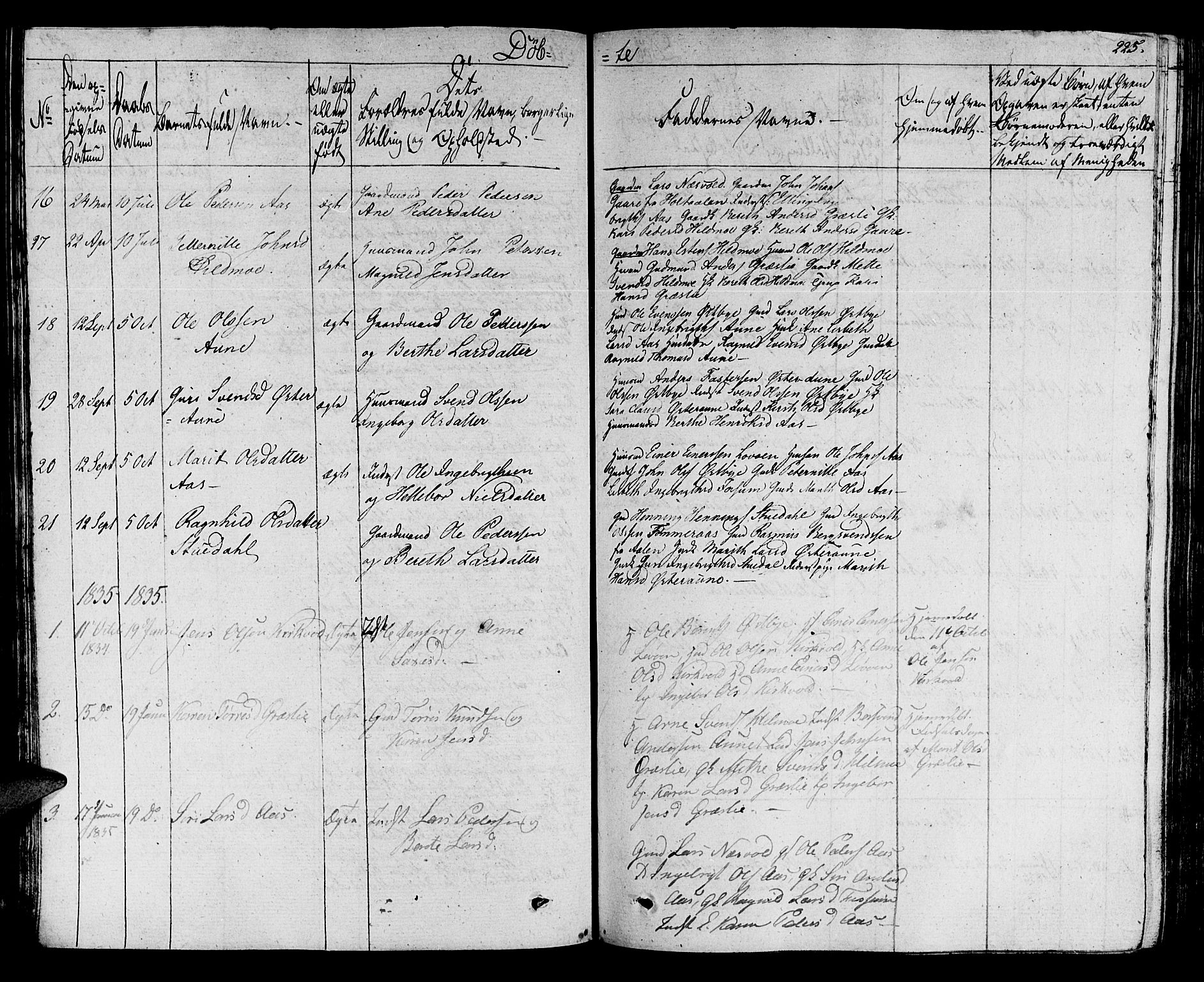 Ministerialprotokoller, klokkerbøker og fødselsregistre - Sør-Trøndelag, SAT/A-1456/695/L1144: Parish register (official) no. 695A05 /2, 1824-1842, p. 225