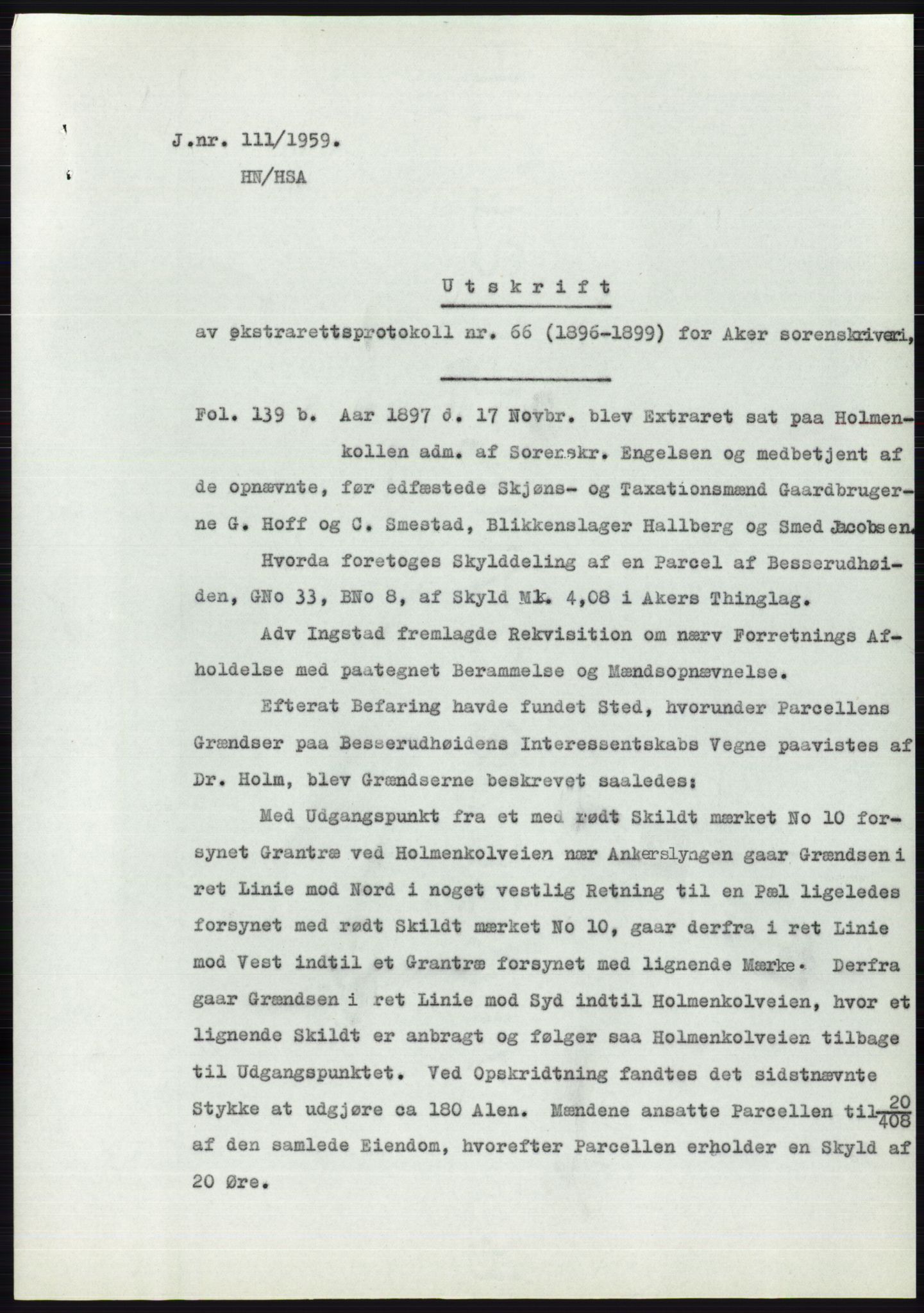 Statsarkivet i Oslo, SAO/A-10621/Z/Zd/L0009: Avskrifter, j.nr 1102-1439/1958 og 2-741/1959, 1958-1959, p. 176