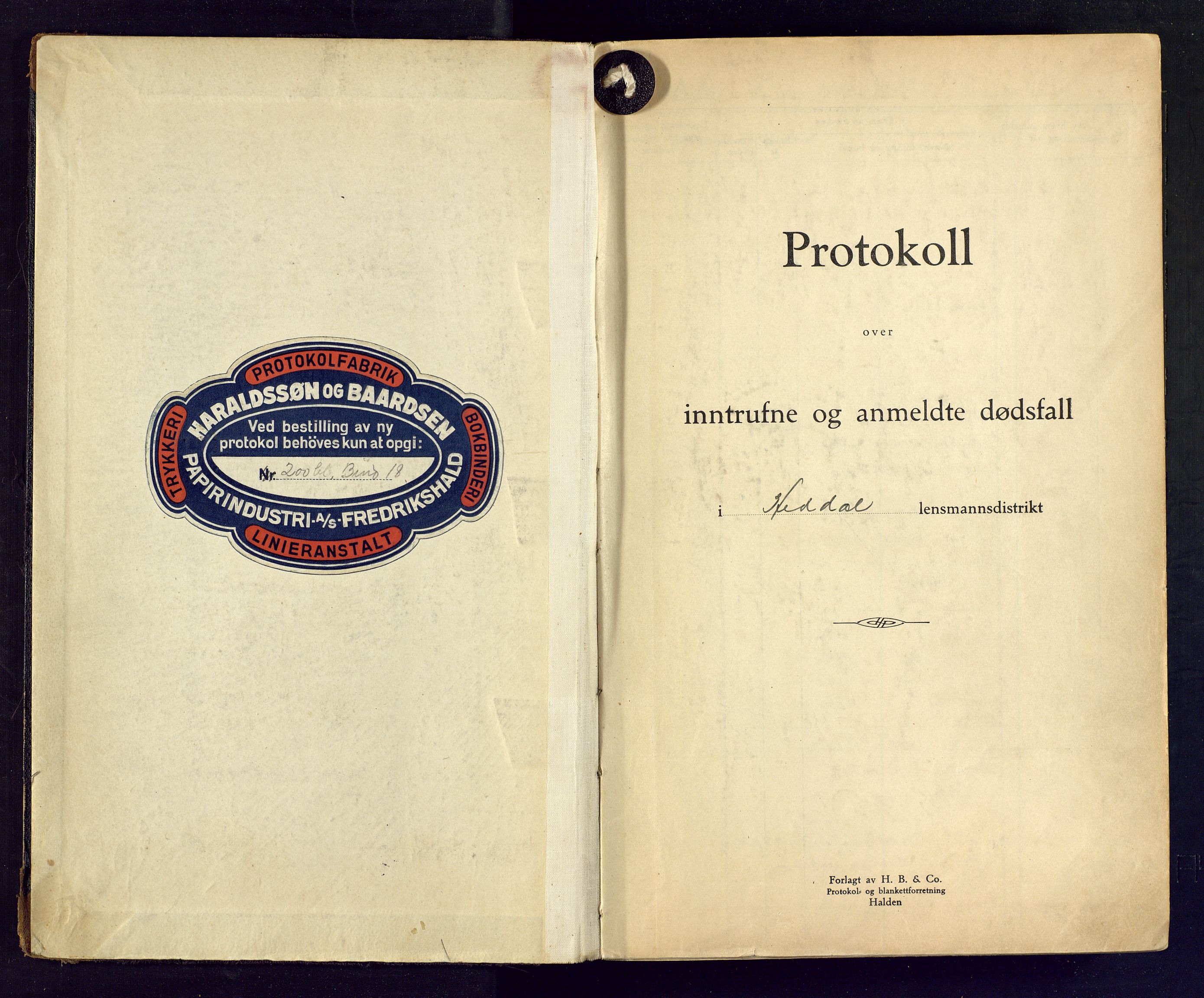 Heddal lensmannskontor, AV/SAKO-A-558/H/Ha/L0004: Dødsanmeldelsesprotokoll, 1930-1956