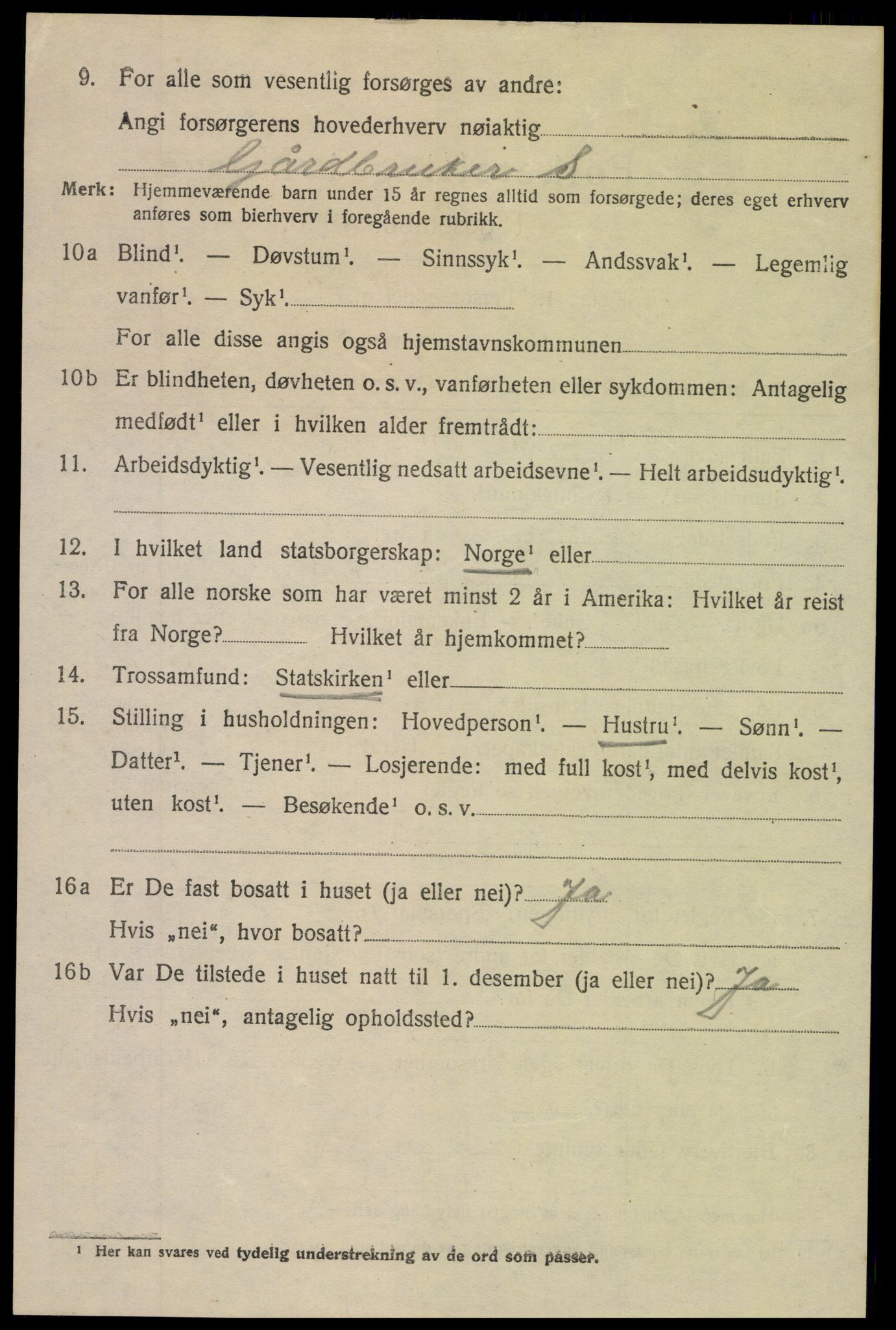 SAH, 1920 census for Vang (Oppland), 1920, p. 1352