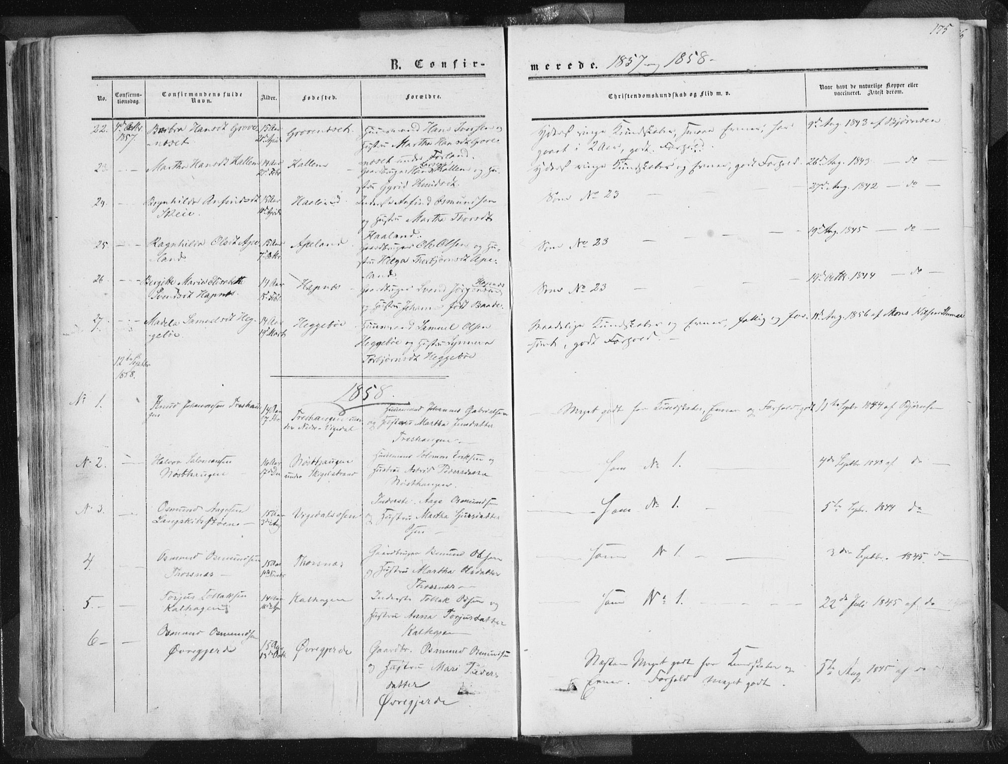 Vikedal sokneprestkontor, AV/SAST-A-101840/01/IV: Parish register (official) no. A 6.1, 1851-1867, p. 175