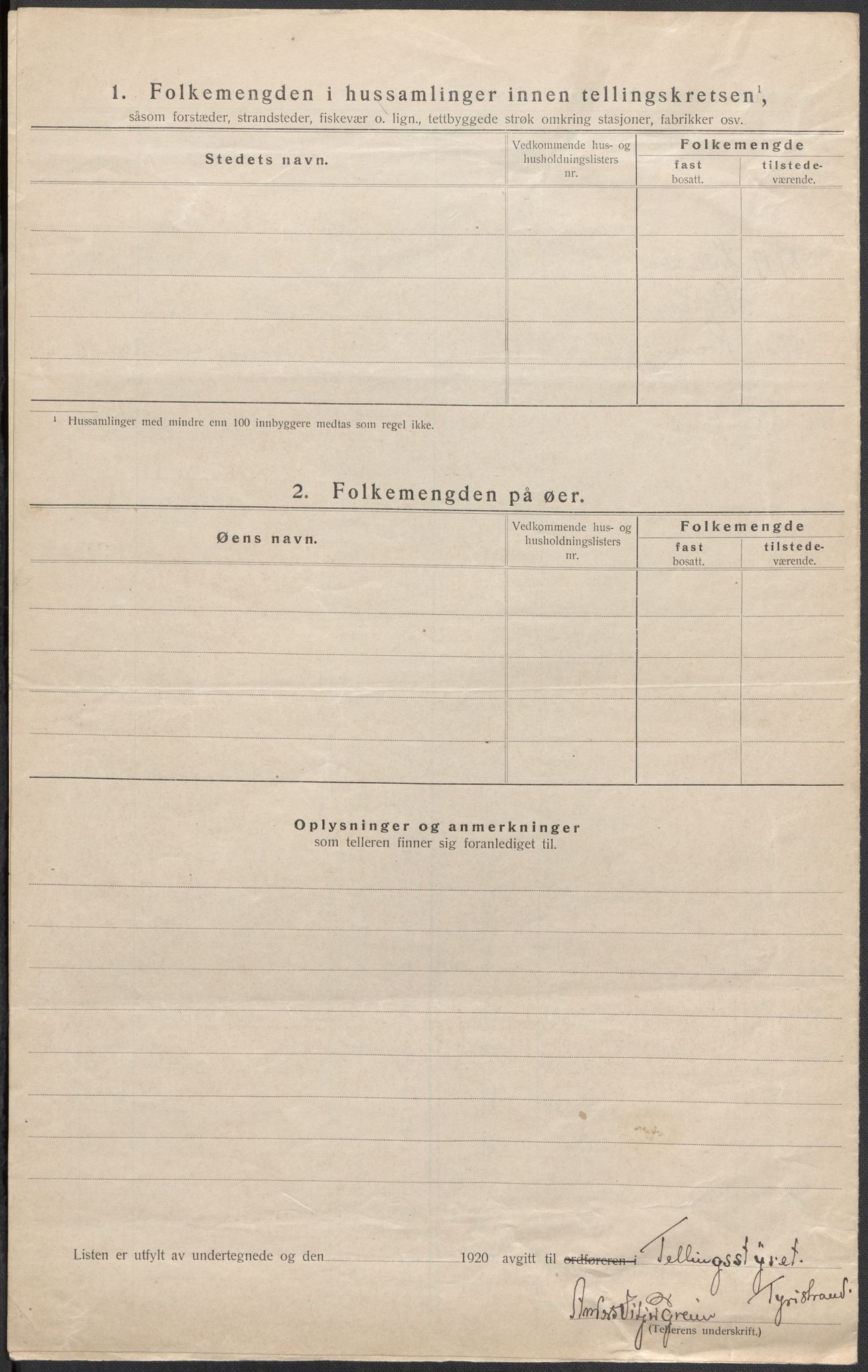 SAKO, 1920 census for Tyristrand, 1920, p. 10