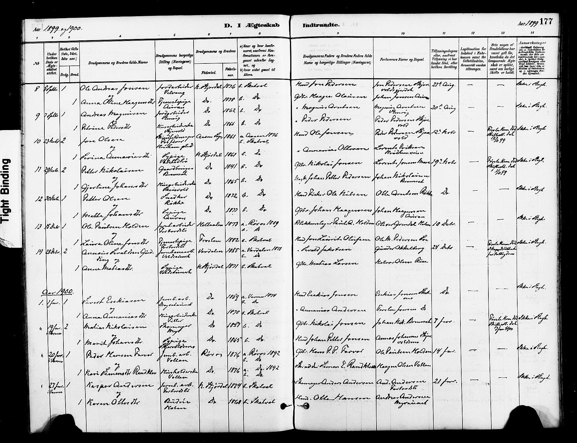 Ministerialprotokoller, klokkerbøker og fødselsregistre - Nord-Trøndelag, SAT/A-1458/712/L0100: Parish register (official) no. 712A01, 1880-1900, p. 177