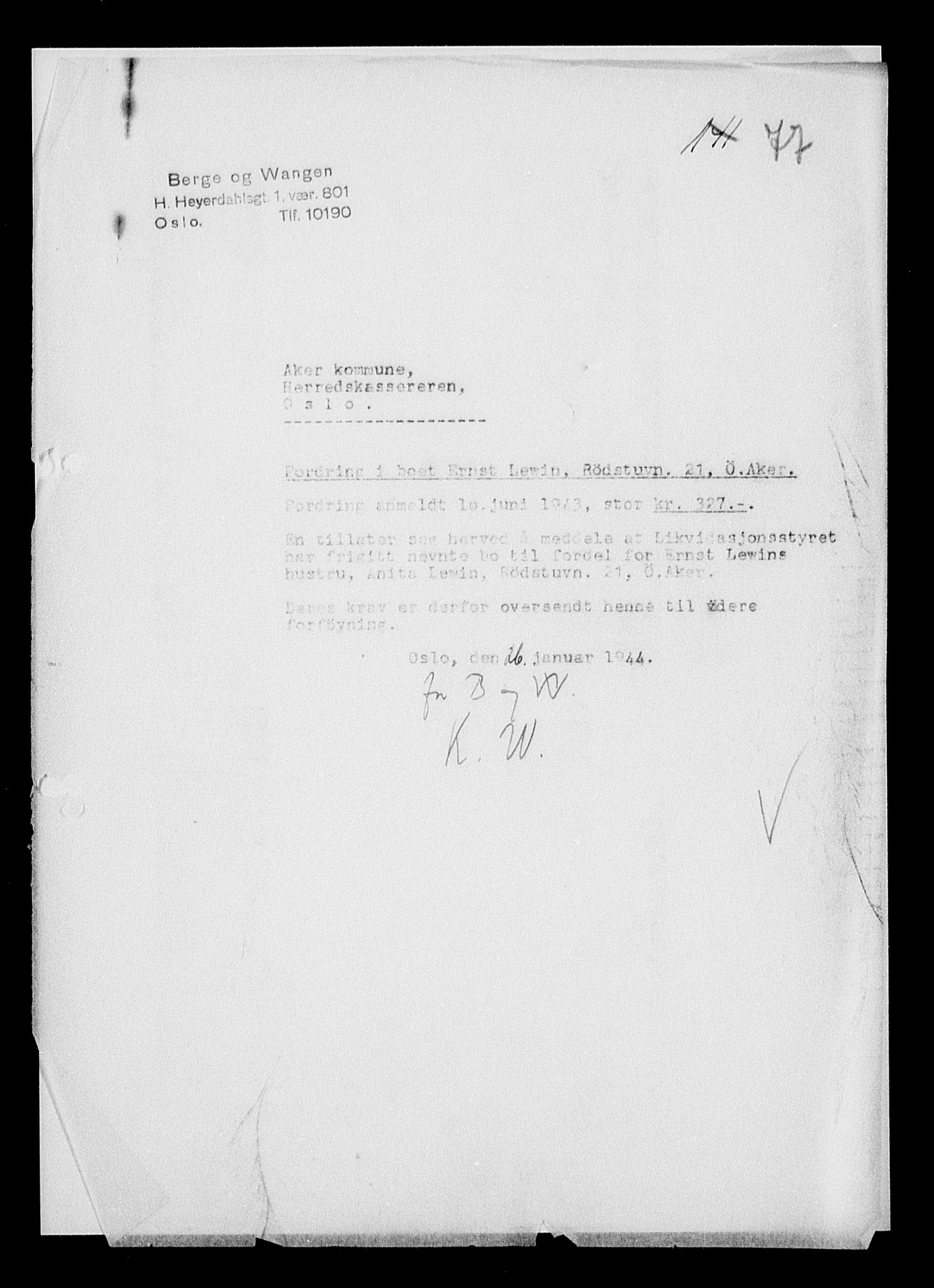 Justisdepartementet, Tilbakeføringskontoret for inndratte formuer, AV/RA-S-1564/H/Hc/Hcc/L0957: --, 1945-1947, p. 154