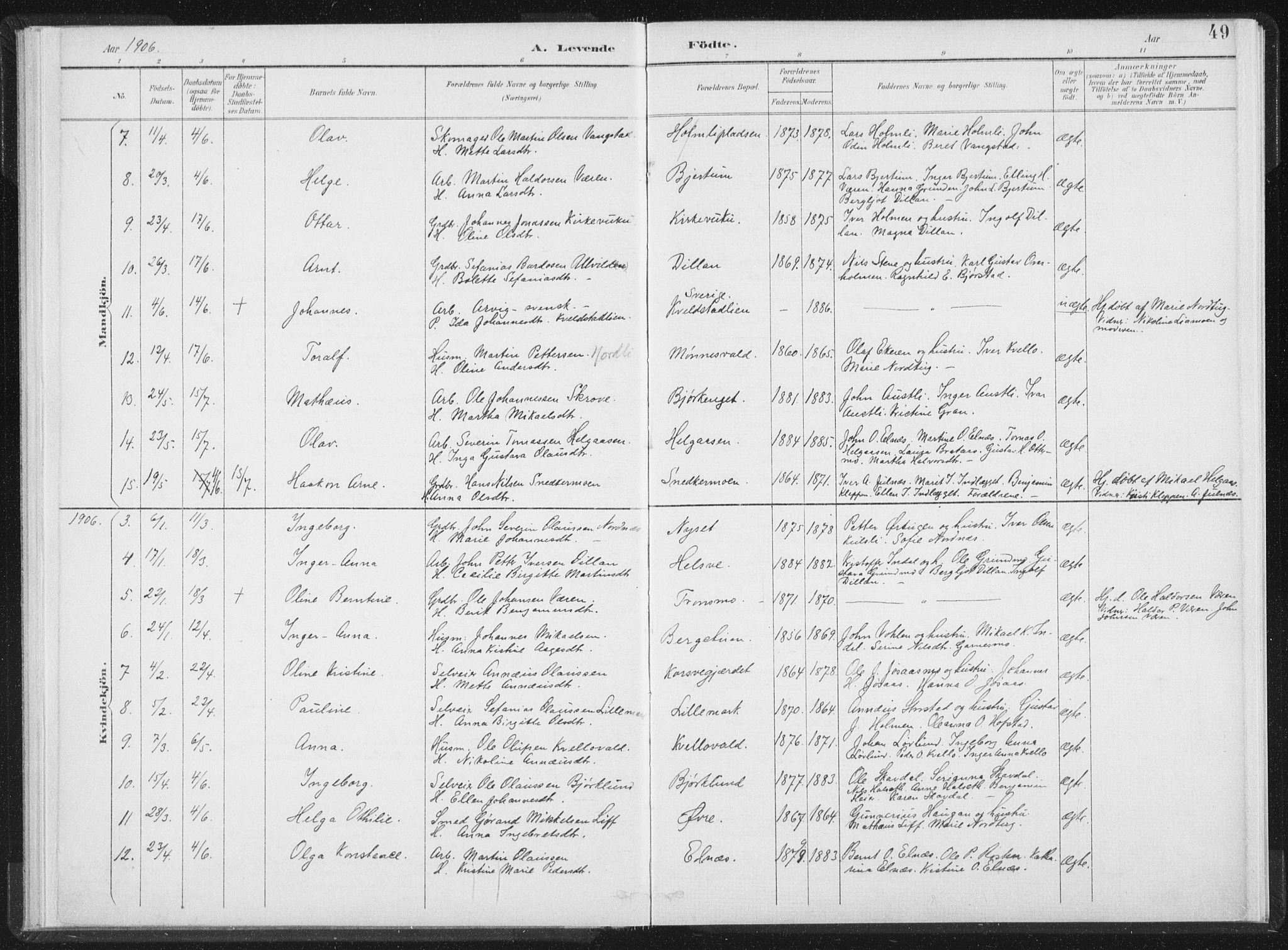 Ministerialprotokoller, klokkerbøker og fødselsregistre - Nord-Trøndelag, SAT/A-1458/724/L0263: Parish register (official) no. 724A01, 1891-1907, p. 49