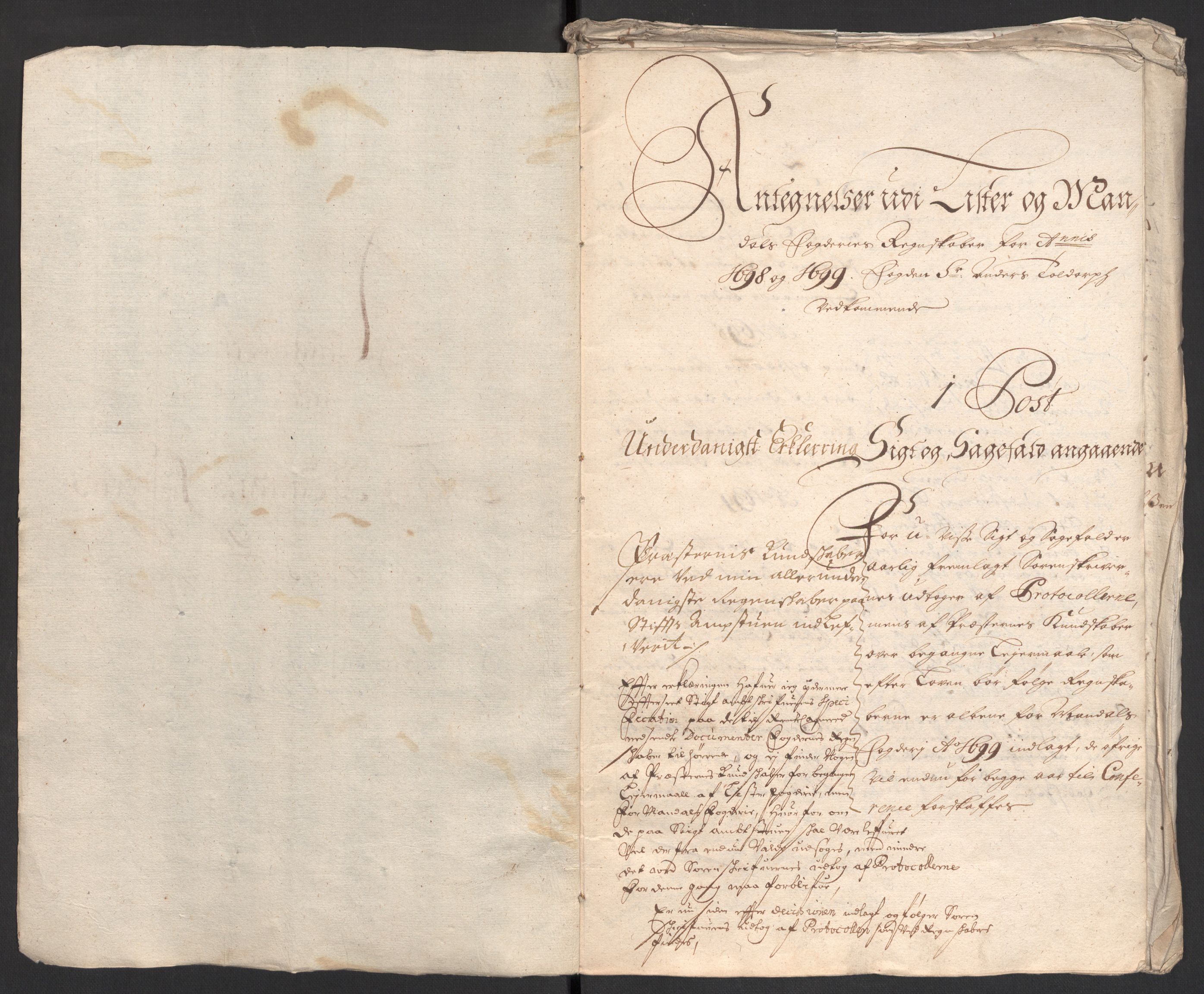 Rentekammeret inntil 1814, Reviderte regnskaper, Fogderegnskap, RA/EA-4092/R43/L2547: Fogderegnskap Lista og Mandal, 1698-1699, p. 330