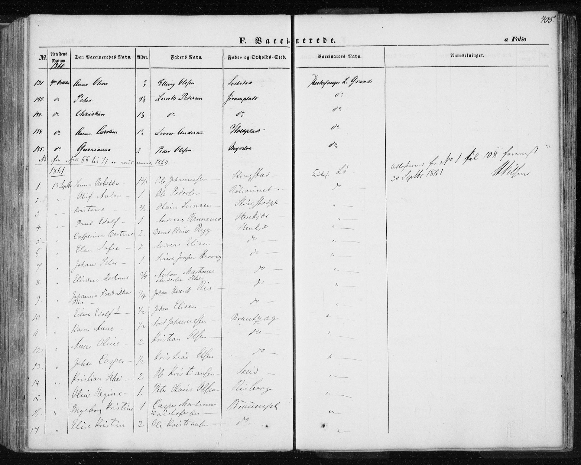 Ministerialprotokoller, klokkerbøker og fødselsregistre - Nord-Trøndelag, SAT/A-1458/735/L0342: Parish register (official) no. 735A07 /1, 1849-1862, p. 405
