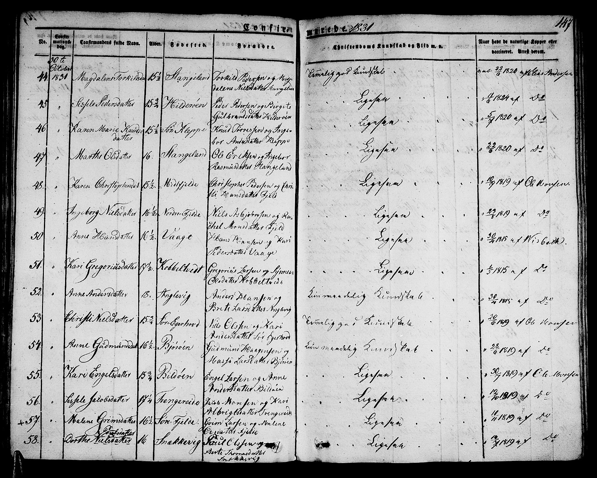 Sund sokneprestembete, AV/SAB-A-99930: Parish register (official) no. A 12, 1825-1835, p. 147