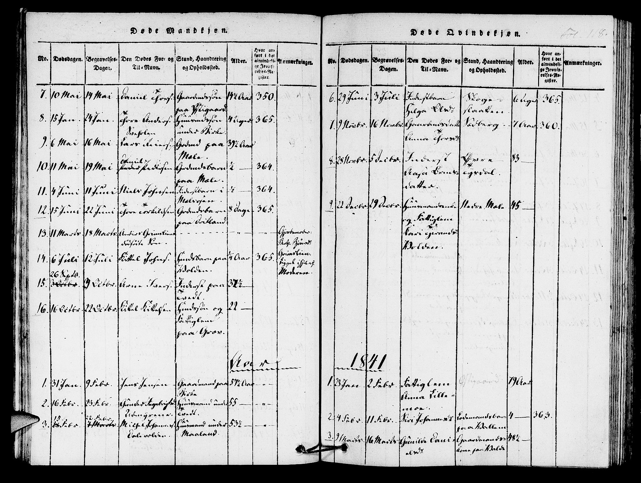 Hjelmeland sokneprestkontor, AV/SAST-A-101843/01/IV/L0005: Parish register (official) no. A 5, 1816-1841, p. 118