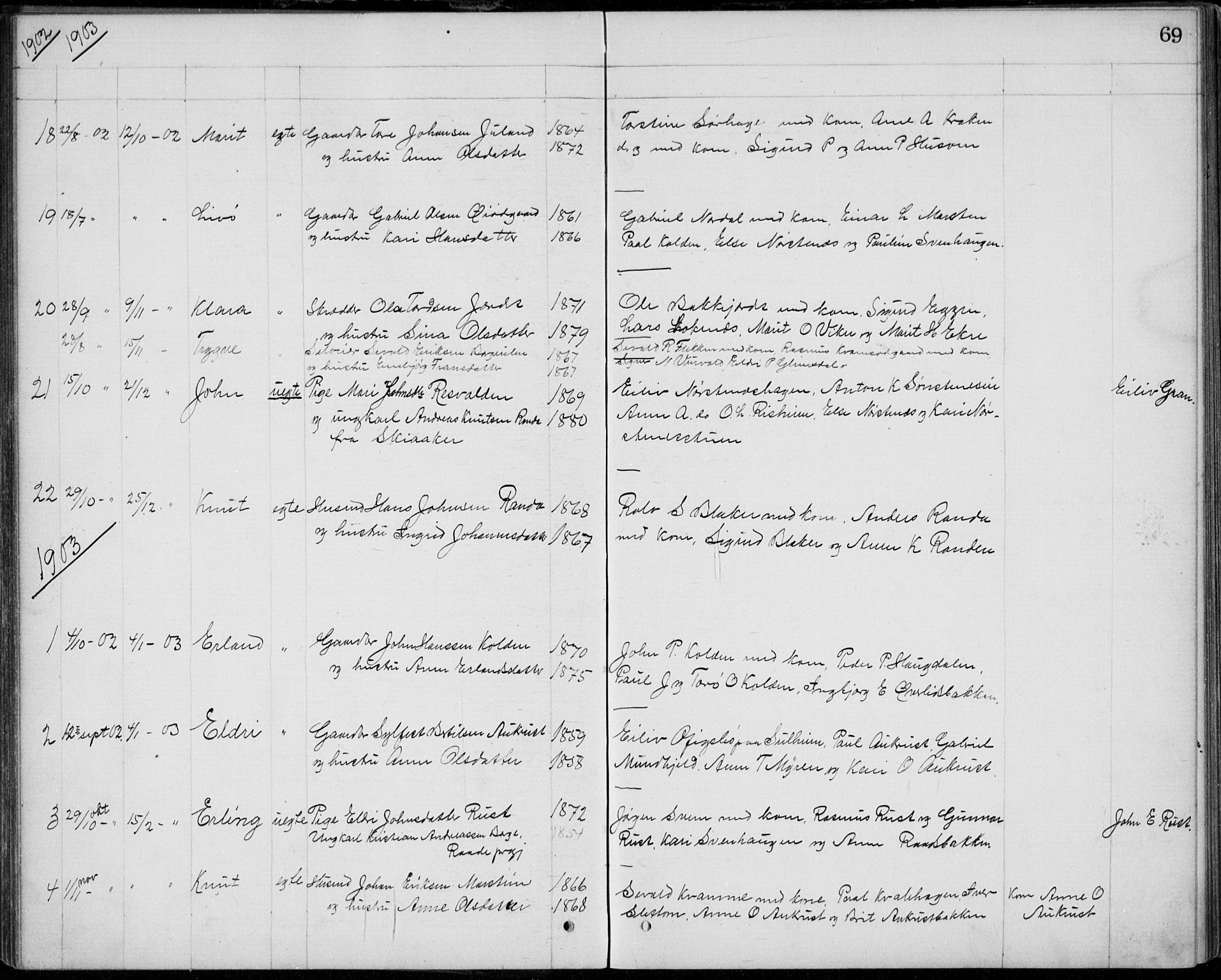 Lom prestekontor, AV/SAH-PREST-070/L/L0013: Parish register (copy) no. 13, 1874-1938, p. 69