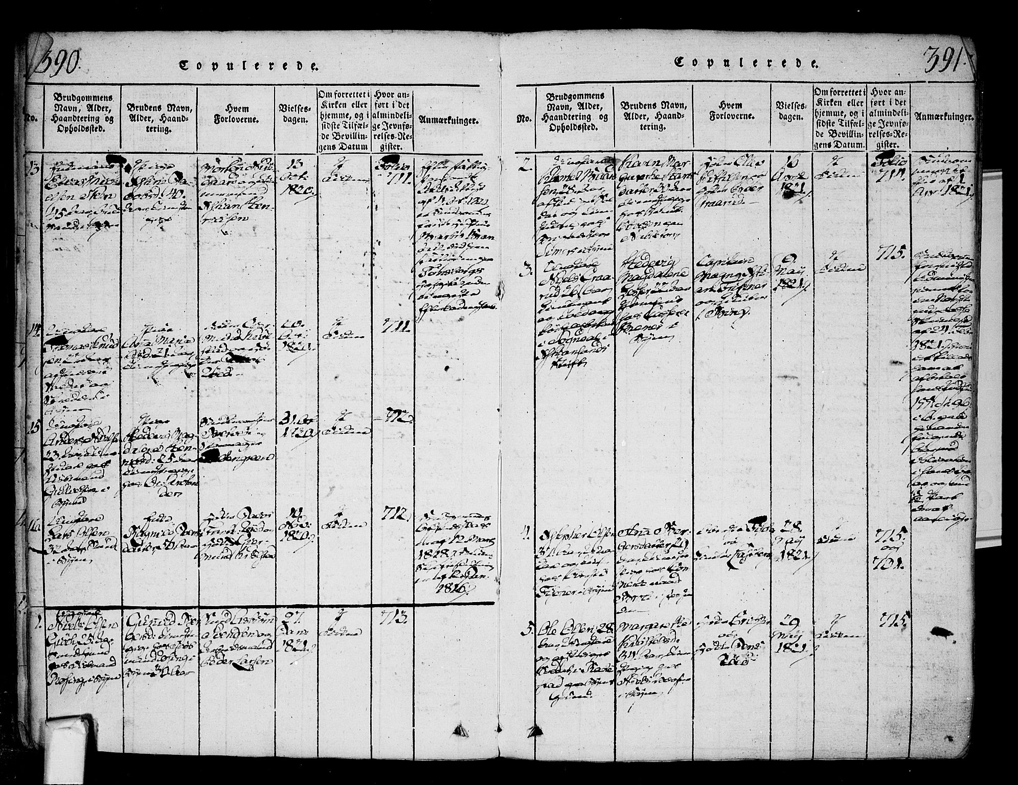 Fredrikstad prestekontor Kirkebøker, AV/SAO-A-11082/F/Fa/L0004: Parish register (official) no. 4, 1816-1834, p. 390-391