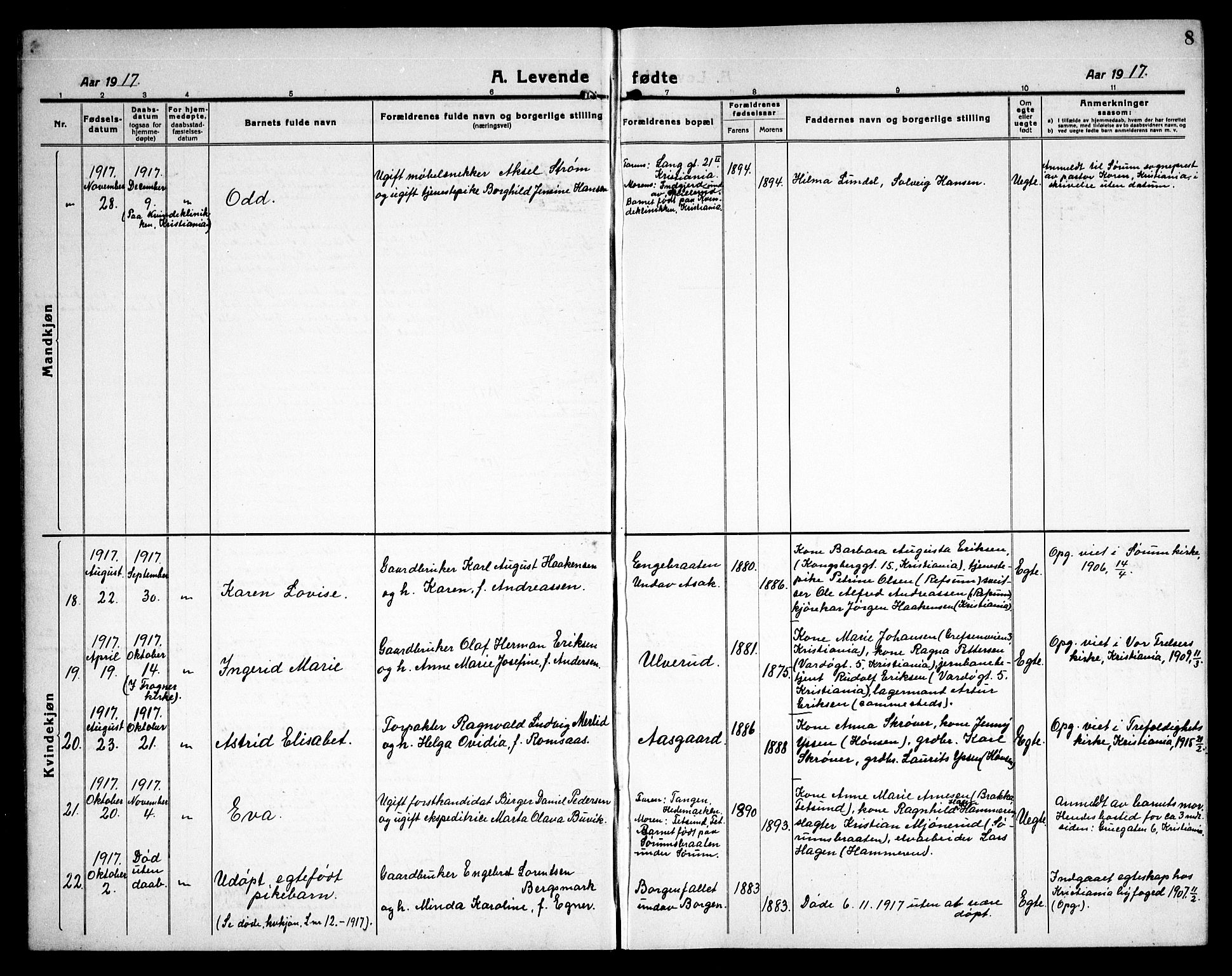 Sørum prestekontor Kirkebøker, AV/SAO-A-10303/G/Ga/L0008: Parish register (copy) no. I 8, 1917-1934, p. 8