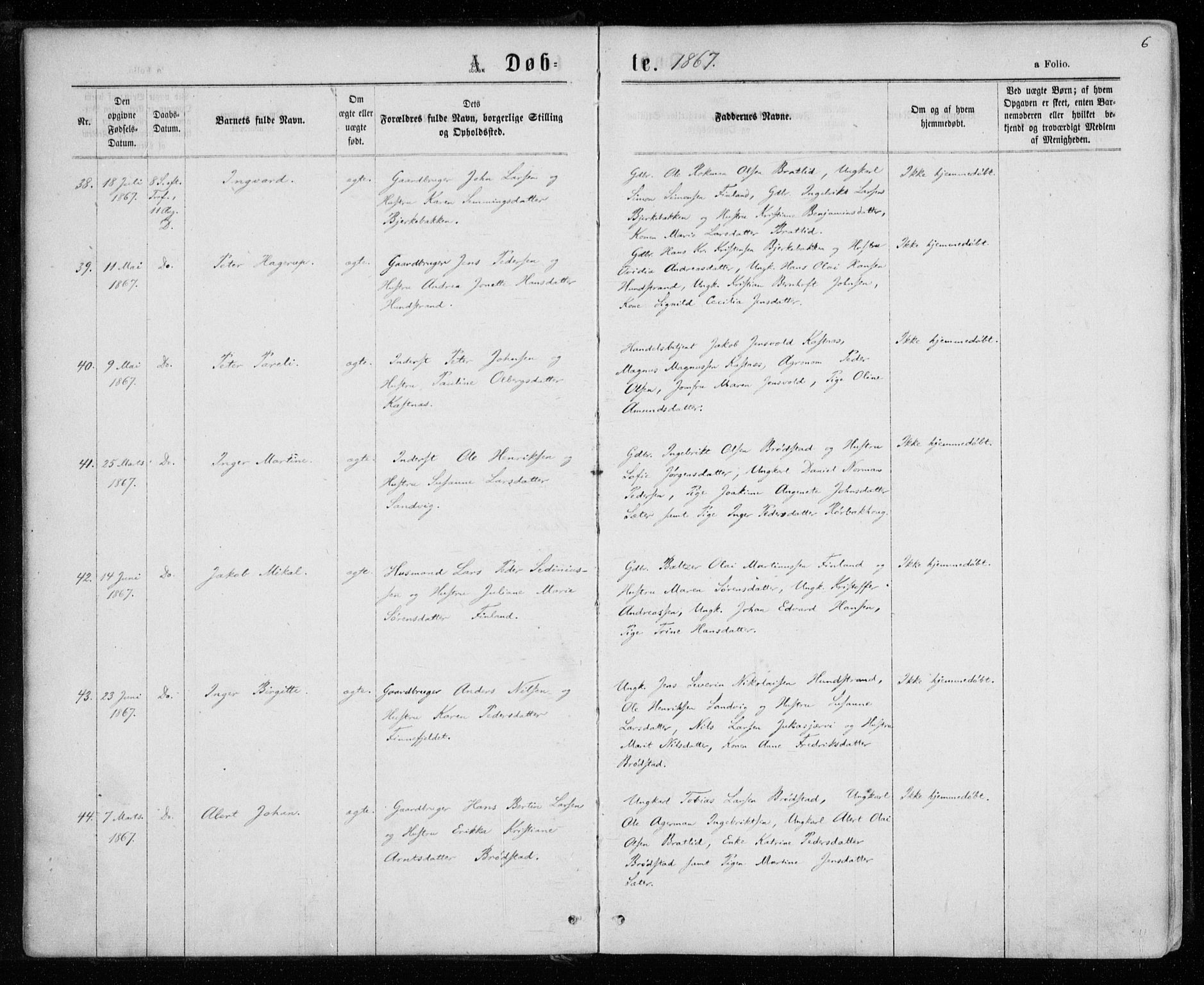 Tranøy sokneprestkontor, AV/SATØ-S-1313/I/Ia/Iaa/L0008kirke: Parish register (official) no. 8, 1867-1877, p. 6