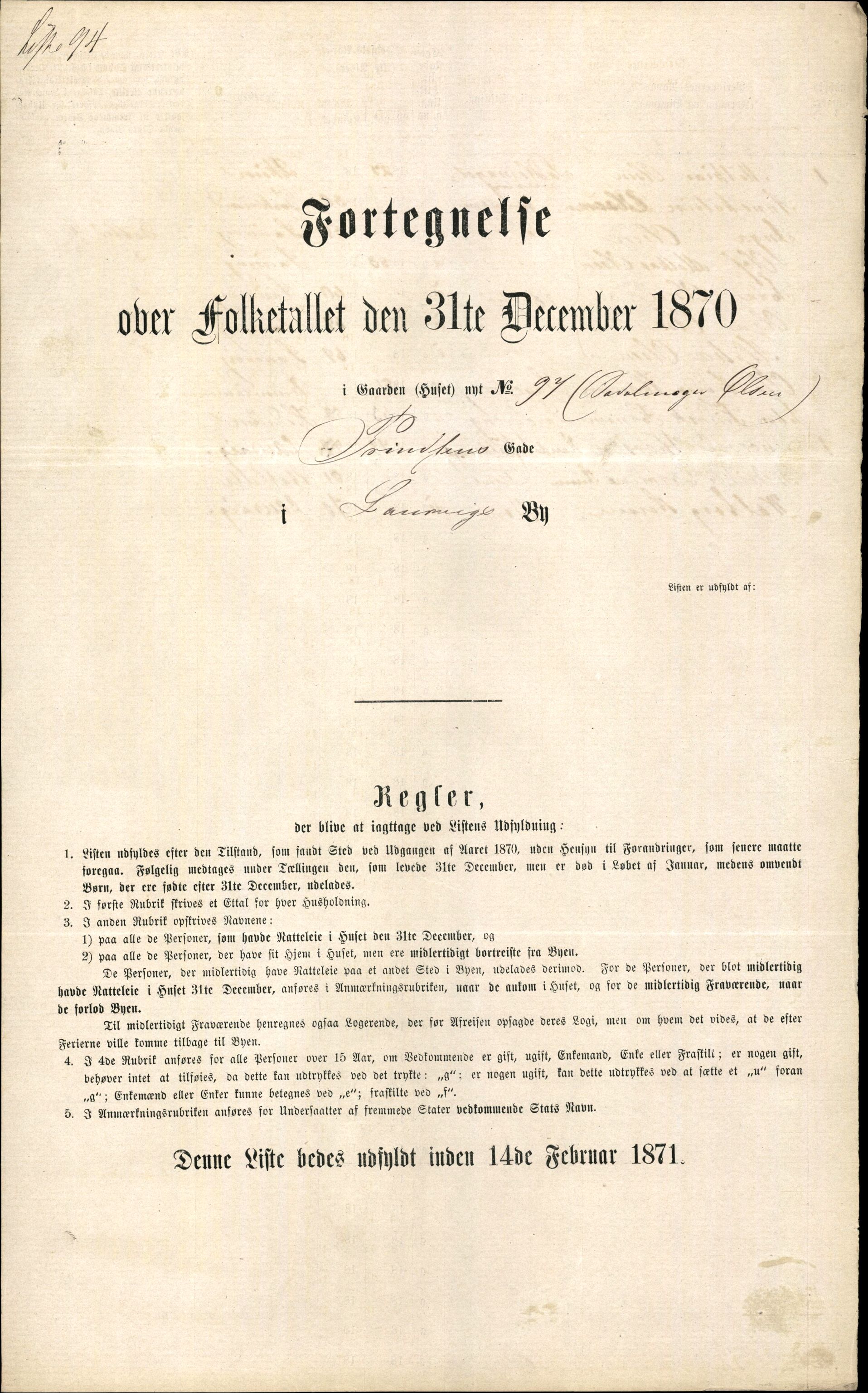 RA, 1870 census for 0707 Larvik, 1870, p. 205