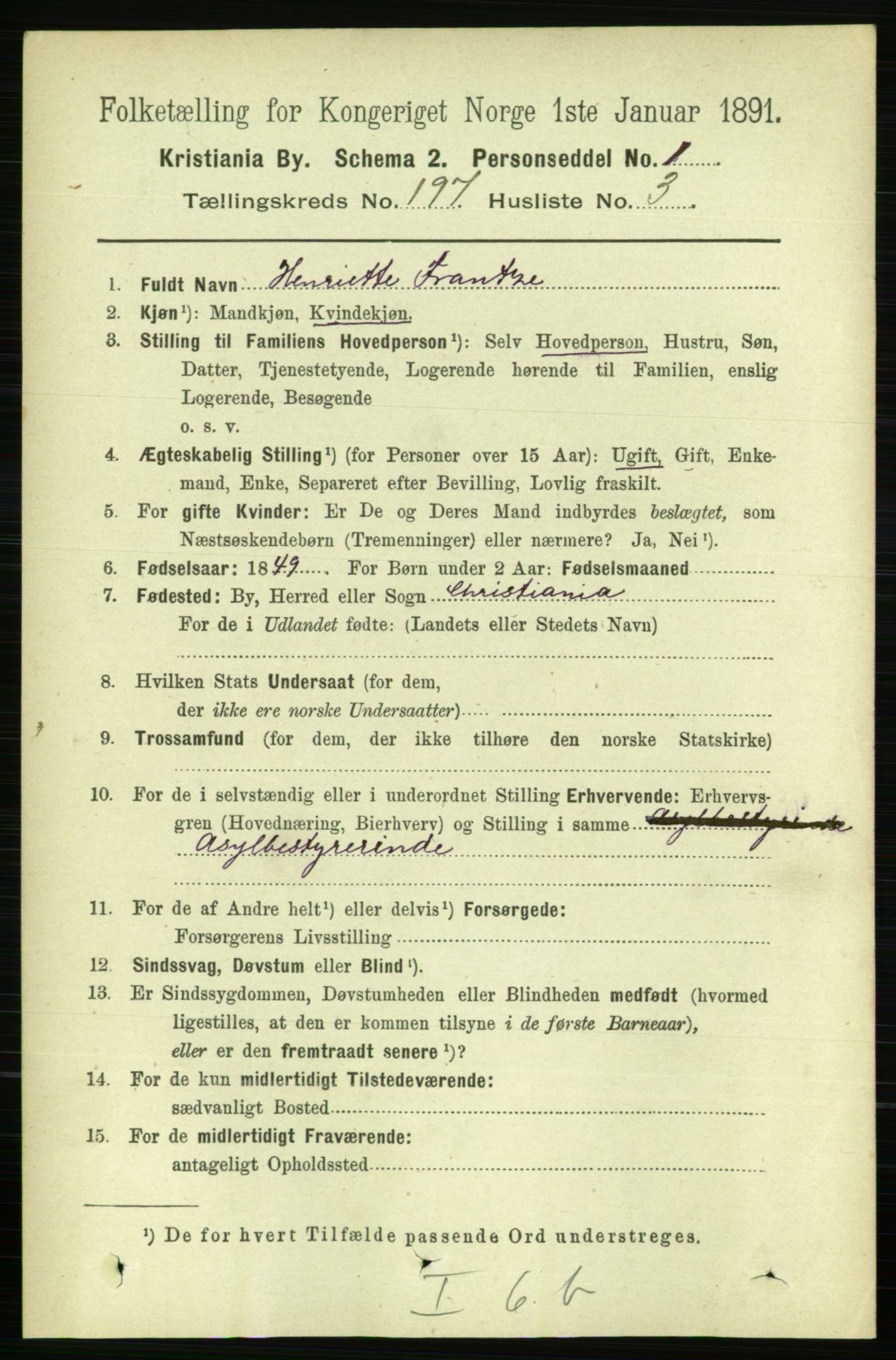 RA, 1891 census for 0301 Kristiania, 1891, p. 118863