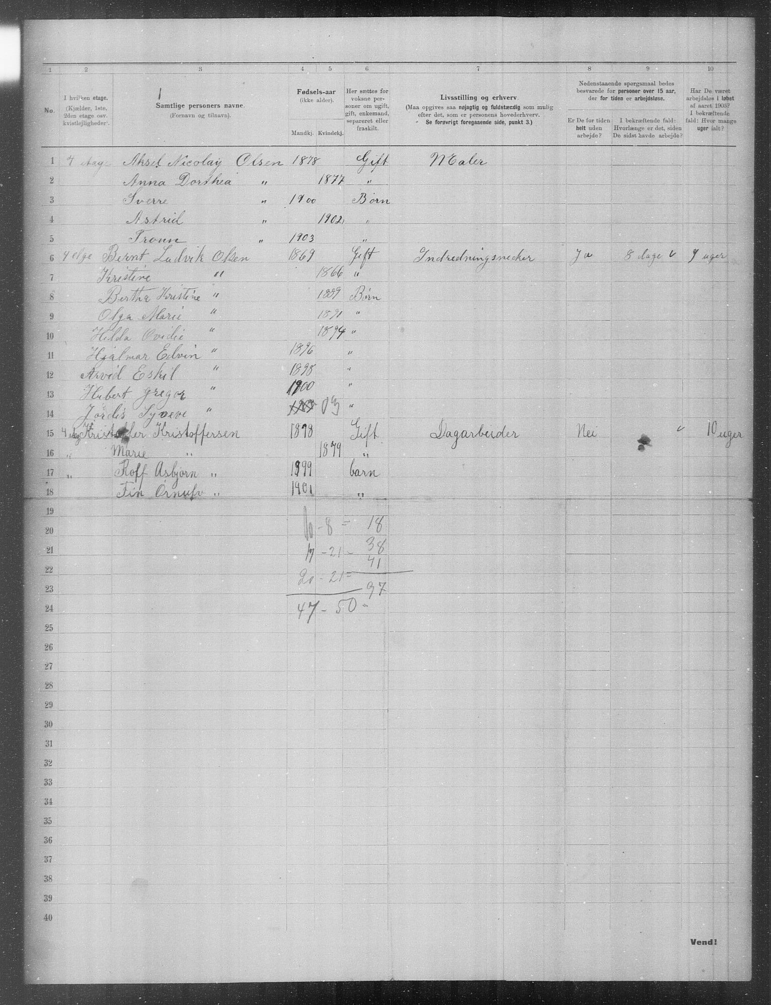 OBA, Municipal Census 1903 for Kristiania, 1903, p. 14826