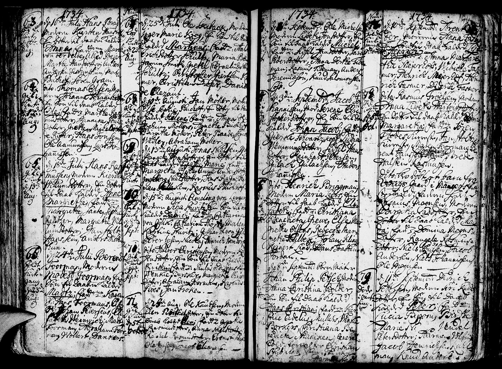 Nykirken Sokneprestembete, AV/SAB-A-77101/H/Haa/L0003: Parish register (official) no. A 3, 1717-1764, p. 144