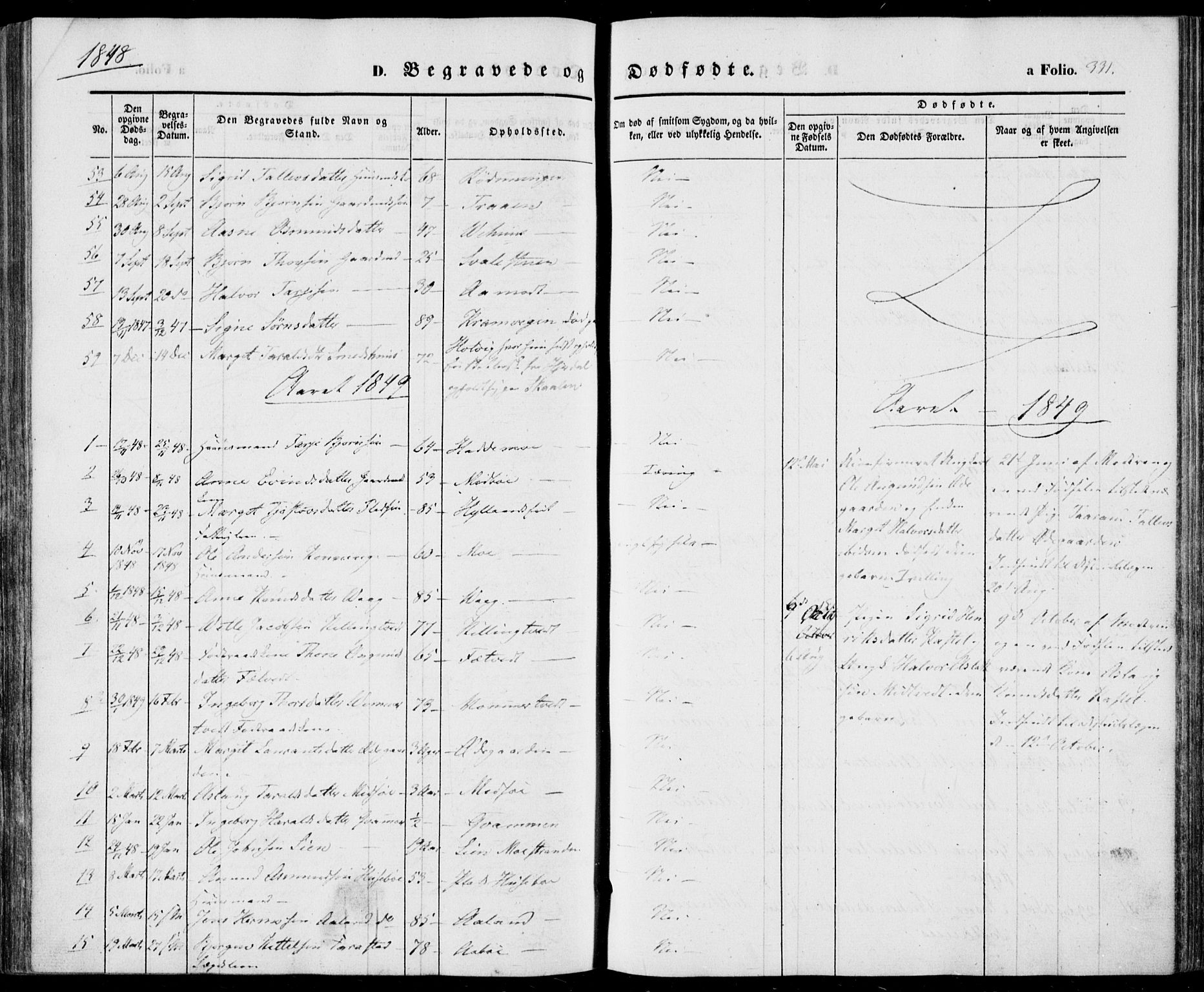 Vinje kirkebøker, SAKO/A-312/F/Fa/L0004: Parish register (official) no. I 4, 1843-1869, p. 331