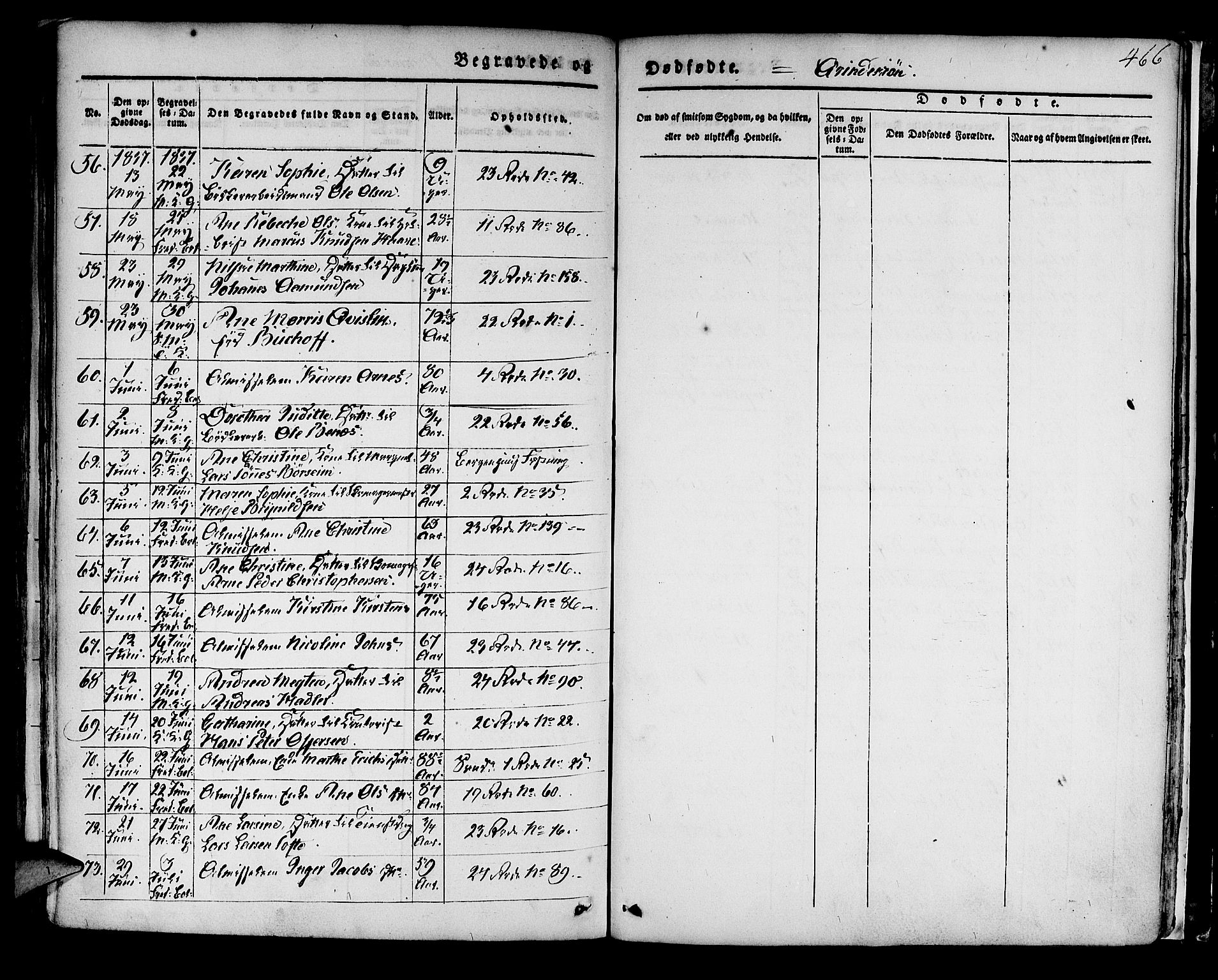 Korskirken sokneprestembete, AV/SAB-A-76101/H/Hab: Parish register (copy) no. A 5II, 1831-1844, p. 466