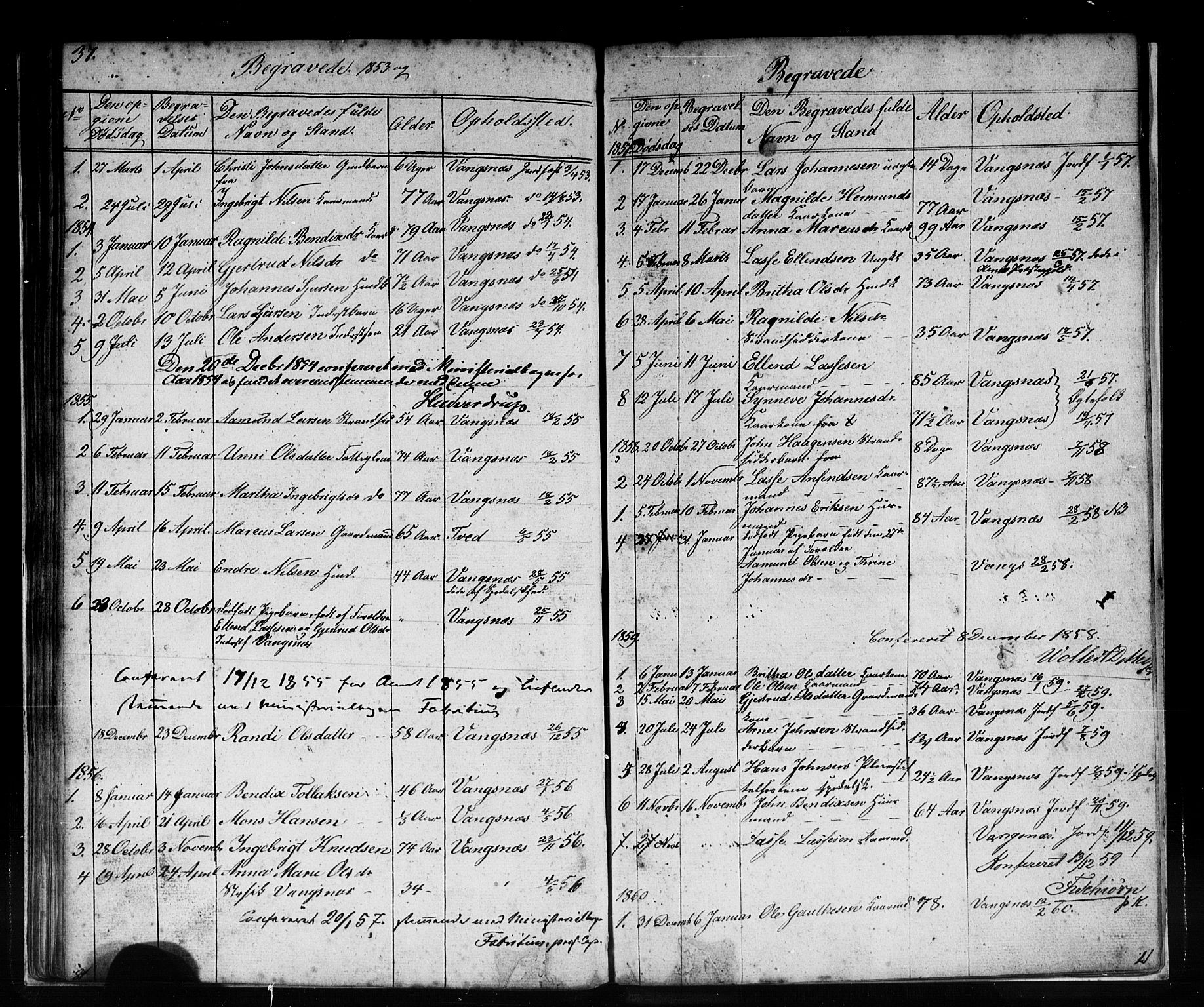 Vik sokneprestembete, SAB/A-81501: Parish register (copy) no. C 1, 1853-1879, p. 37