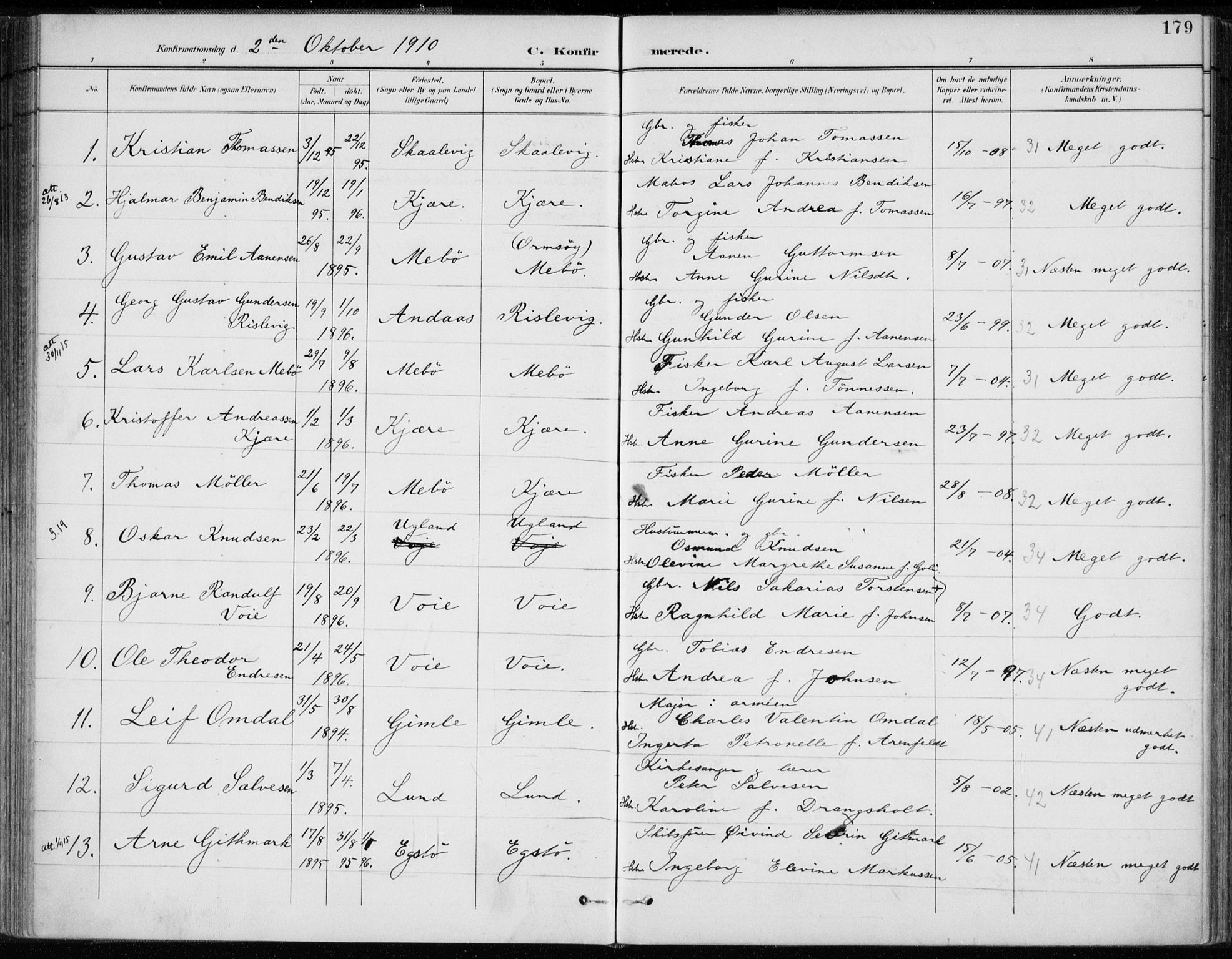 Oddernes sokneprestkontor, AV/SAK-1111-0033/F/Fa/Faa/L0010: Parish register (official) no. A 10, 1897-1911, p. 179