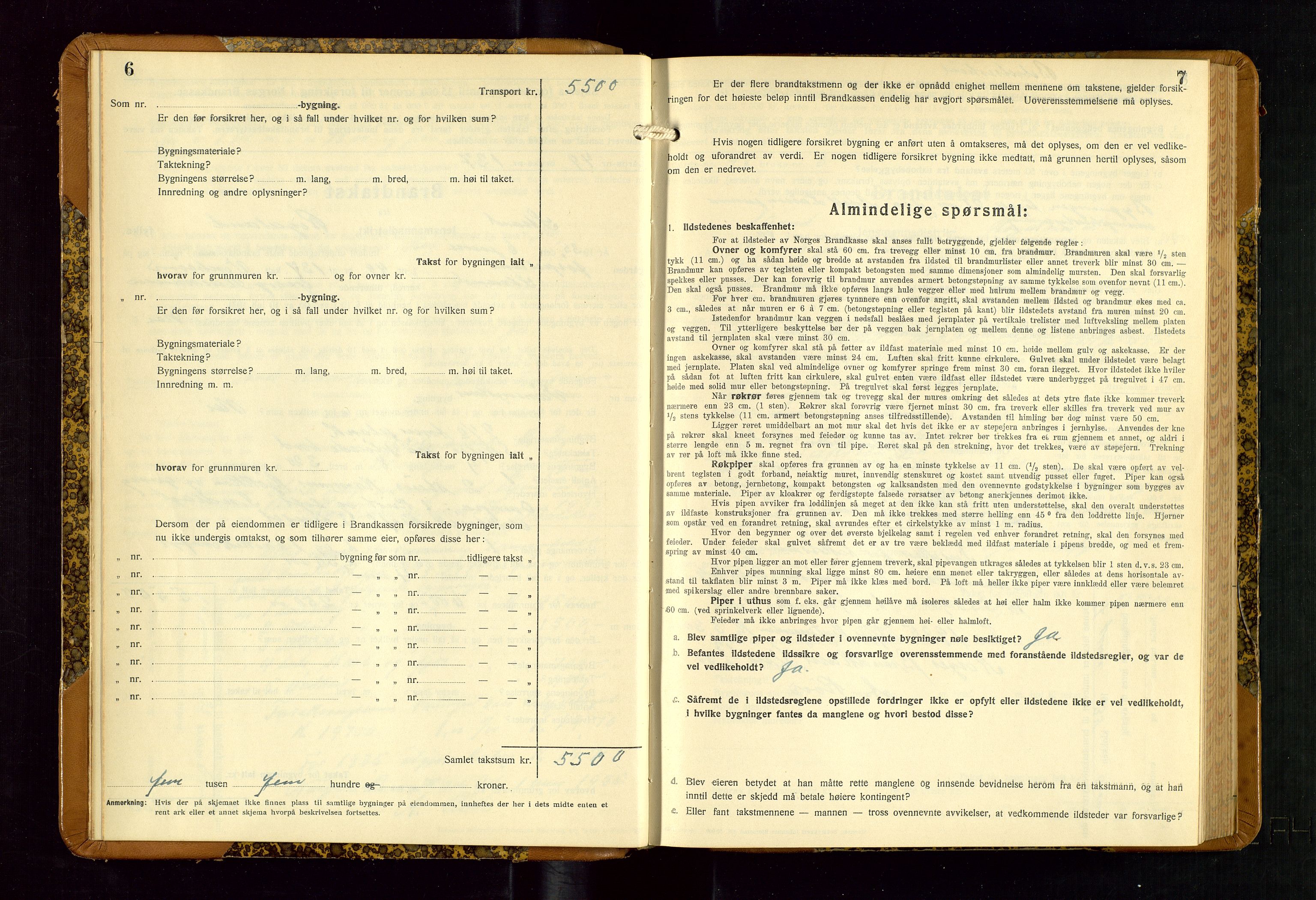 Strand og Forsand lensmannskontor, AV/SAST-A-100451/Gob/L0001: Branntakstprotokoll, 1935-1942, p. 6-7