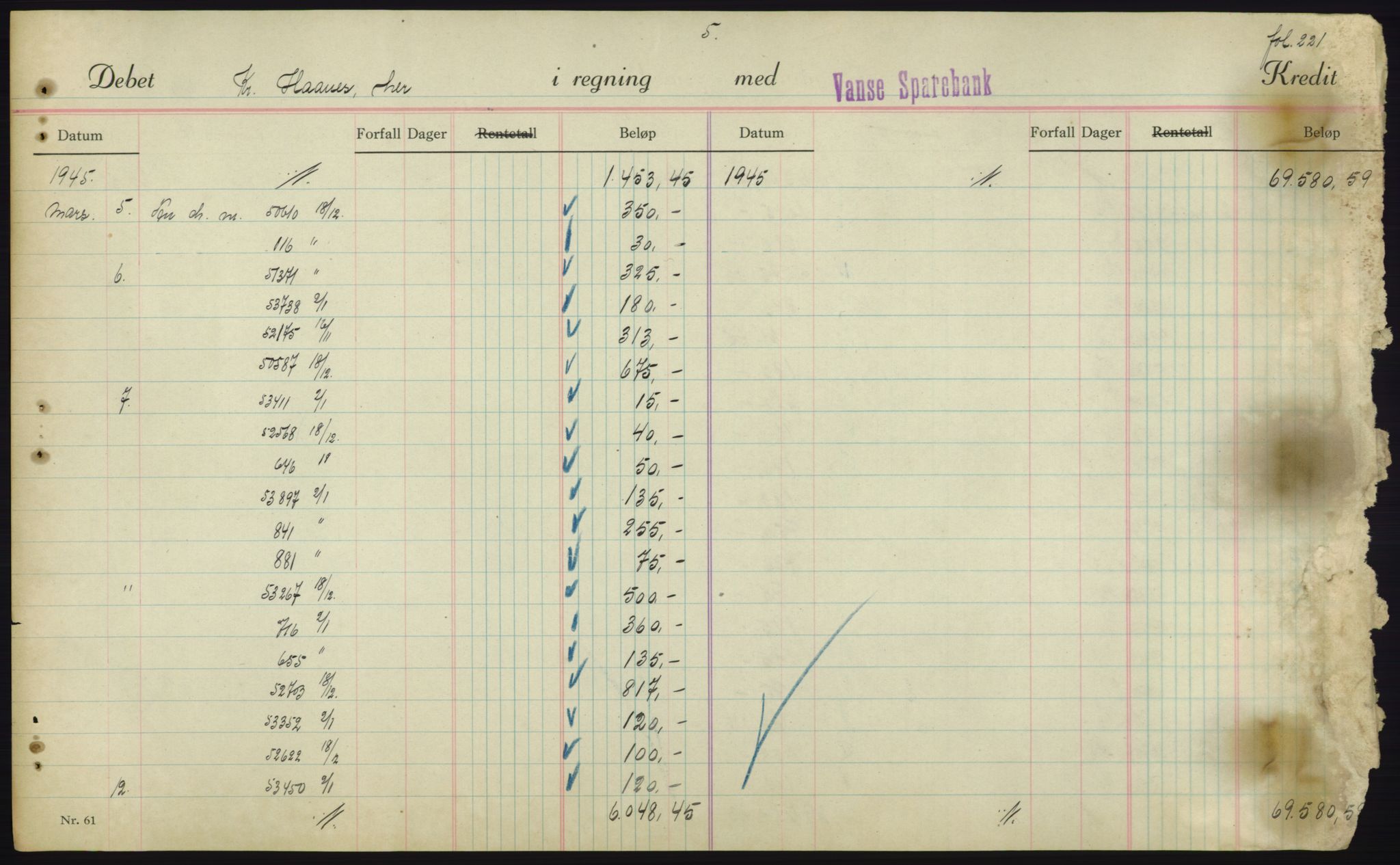 Forsvarsdepartementet, 10. kontor / Oppgjørskontoret, AV/RA-RAFA-1225/D/Db/L0180: Lista oppgjørskontor, 1942-1952, p. 1907