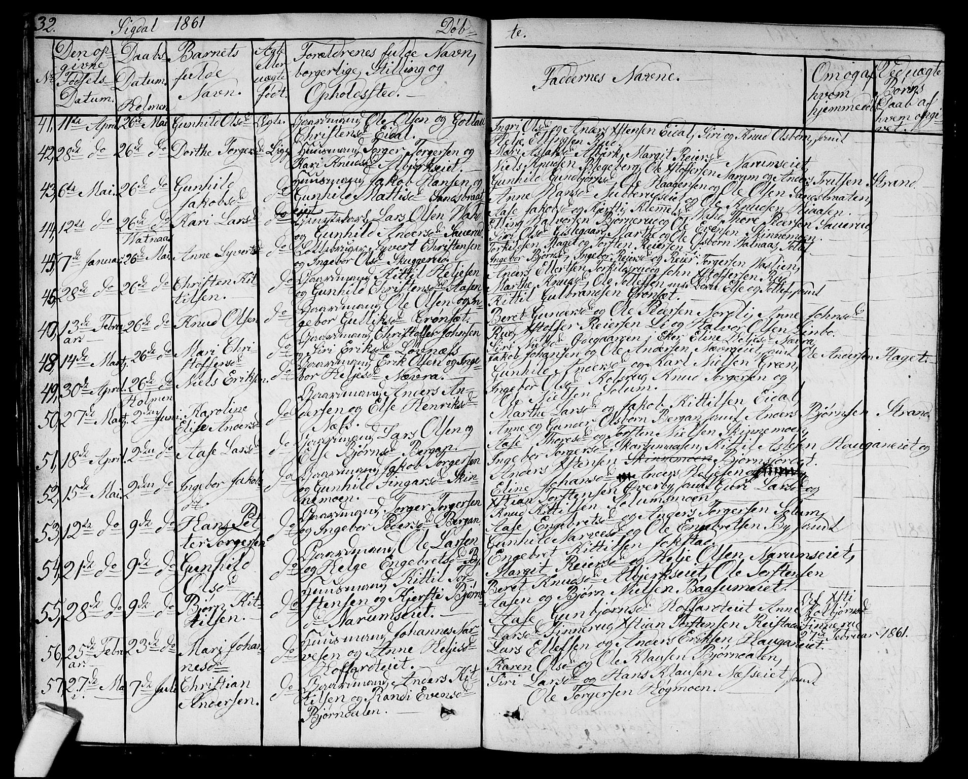 Sigdal kirkebøker, AV/SAKO-A-245/G/Ga/L0003: Parish register (copy) no. I 3, 1857-1878, p. 32