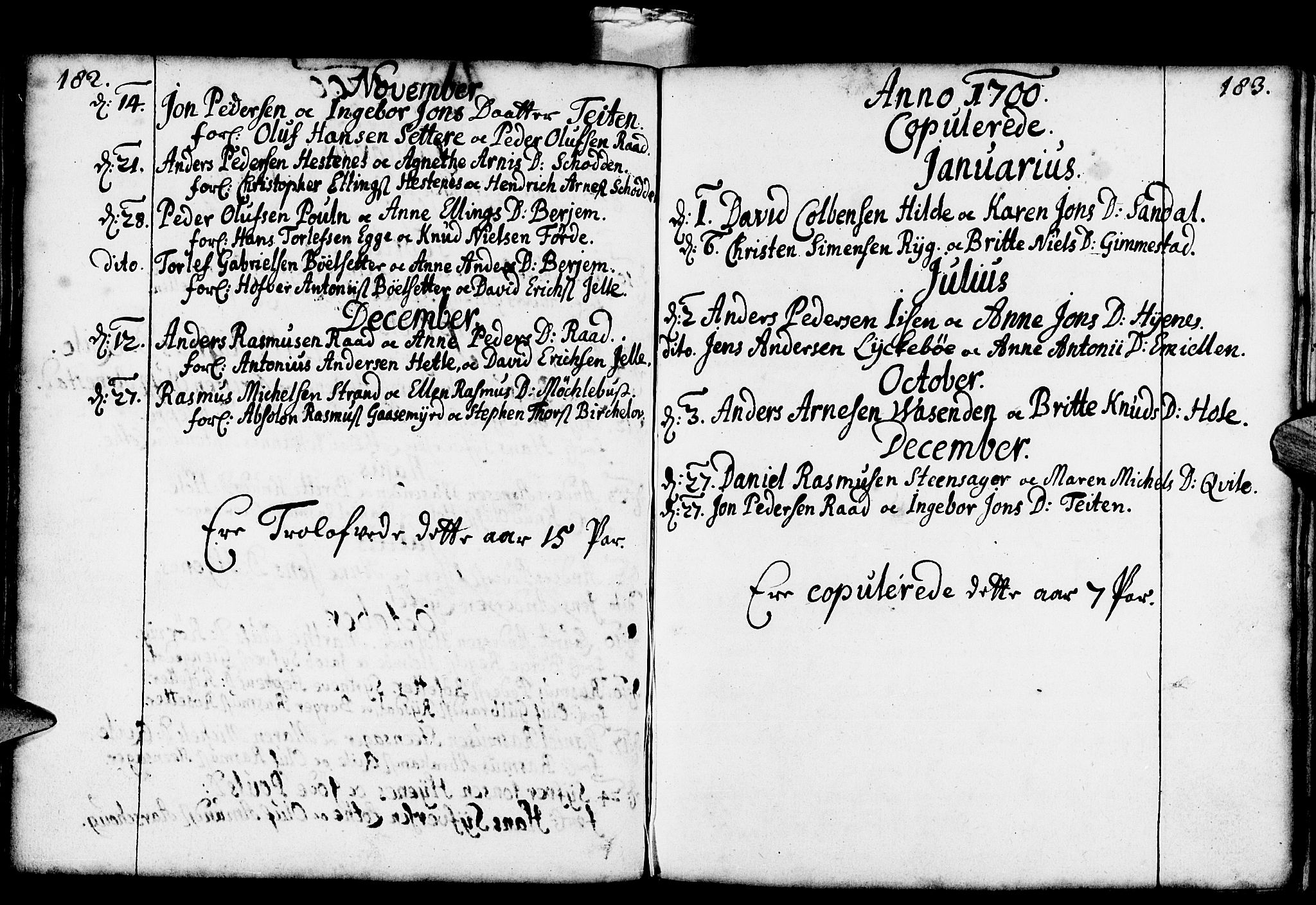 Gloppen sokneprestembete, AV/SAB-A-80101/H/Haa/Haaa/L0001: Parish register (official) no. A 1, 1686-1711, p. 182-183