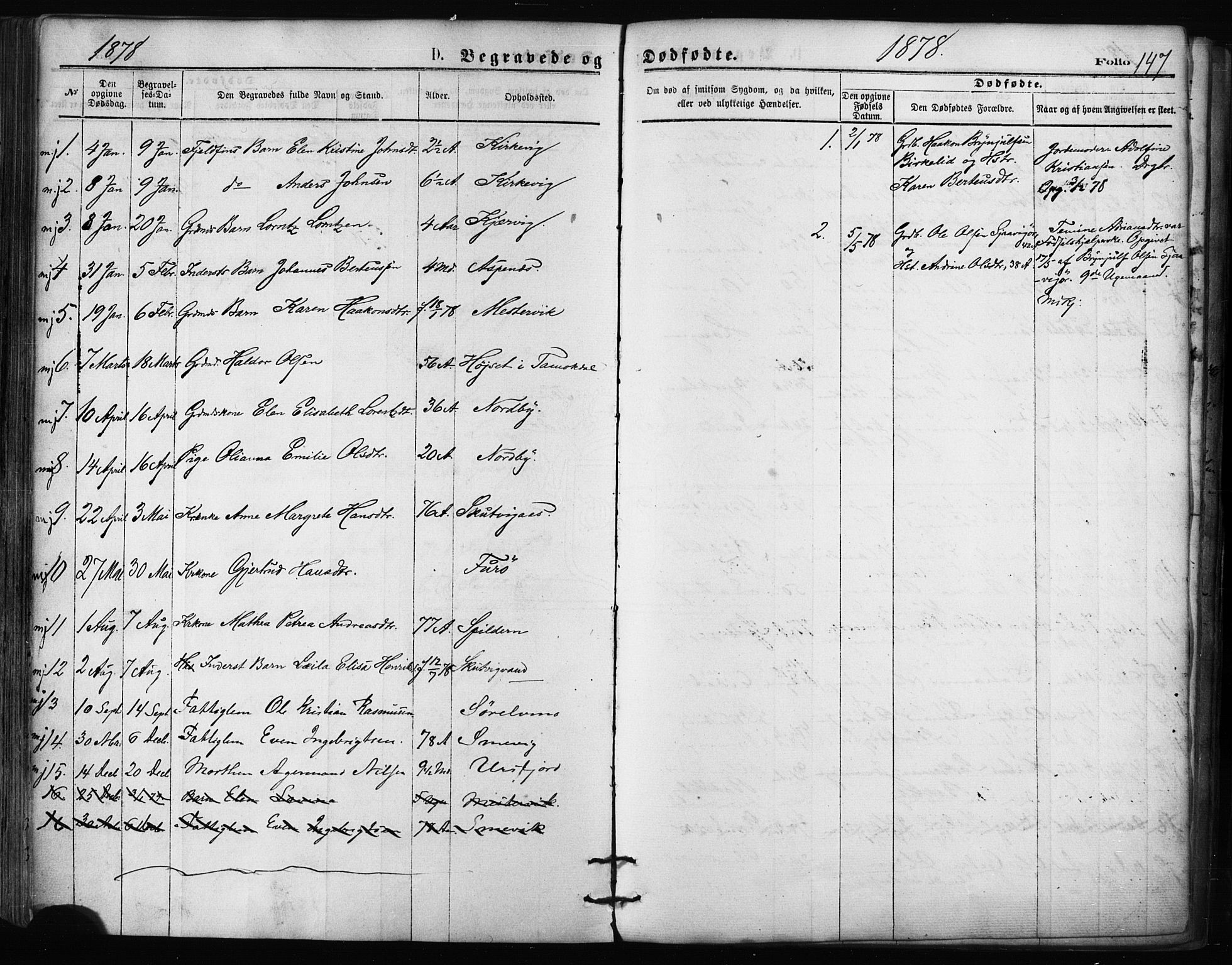 Balsfjord sokneprestembete, SATØ/S-1303/G/Ga/L0002kirke: Parish register (official) no. 2, 1871-1886, p. 147