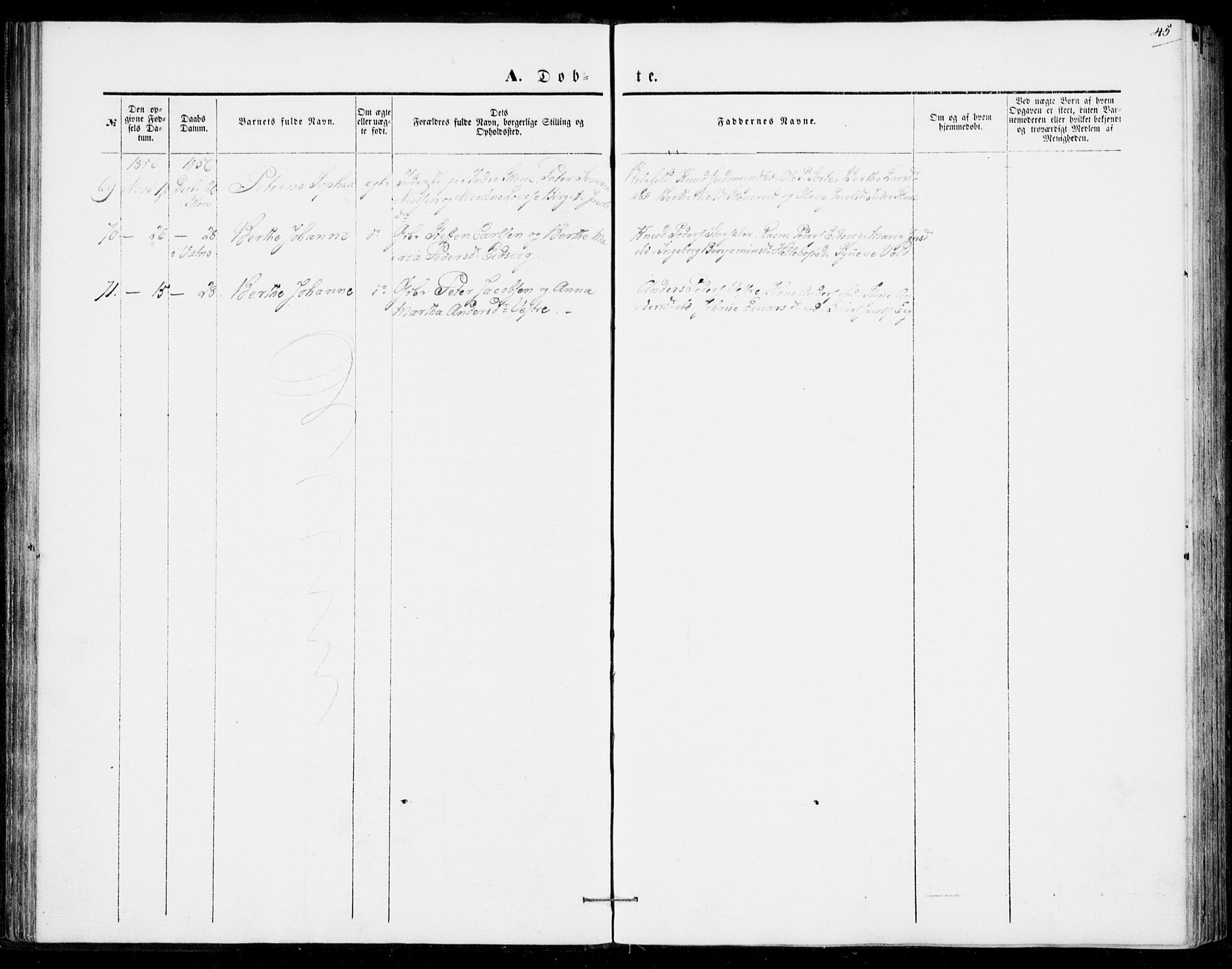 Ministerialprotokoller, klokkerbøker og fødselsregistre - Møre og Romsdal, SAT/A-1454/524/L0353: Parish register (official) no. 524A05, 1848-1856, p. 45