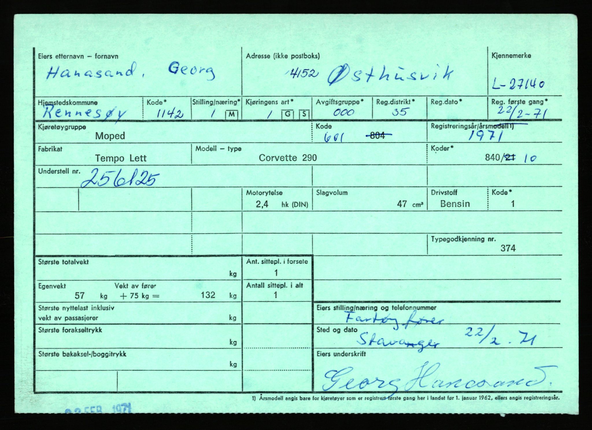 Stavanger trafikkstasjon, AV/SAST-A-101942/0/F/L0045: L-27000 - L-27799, 1930-1971, p. 327