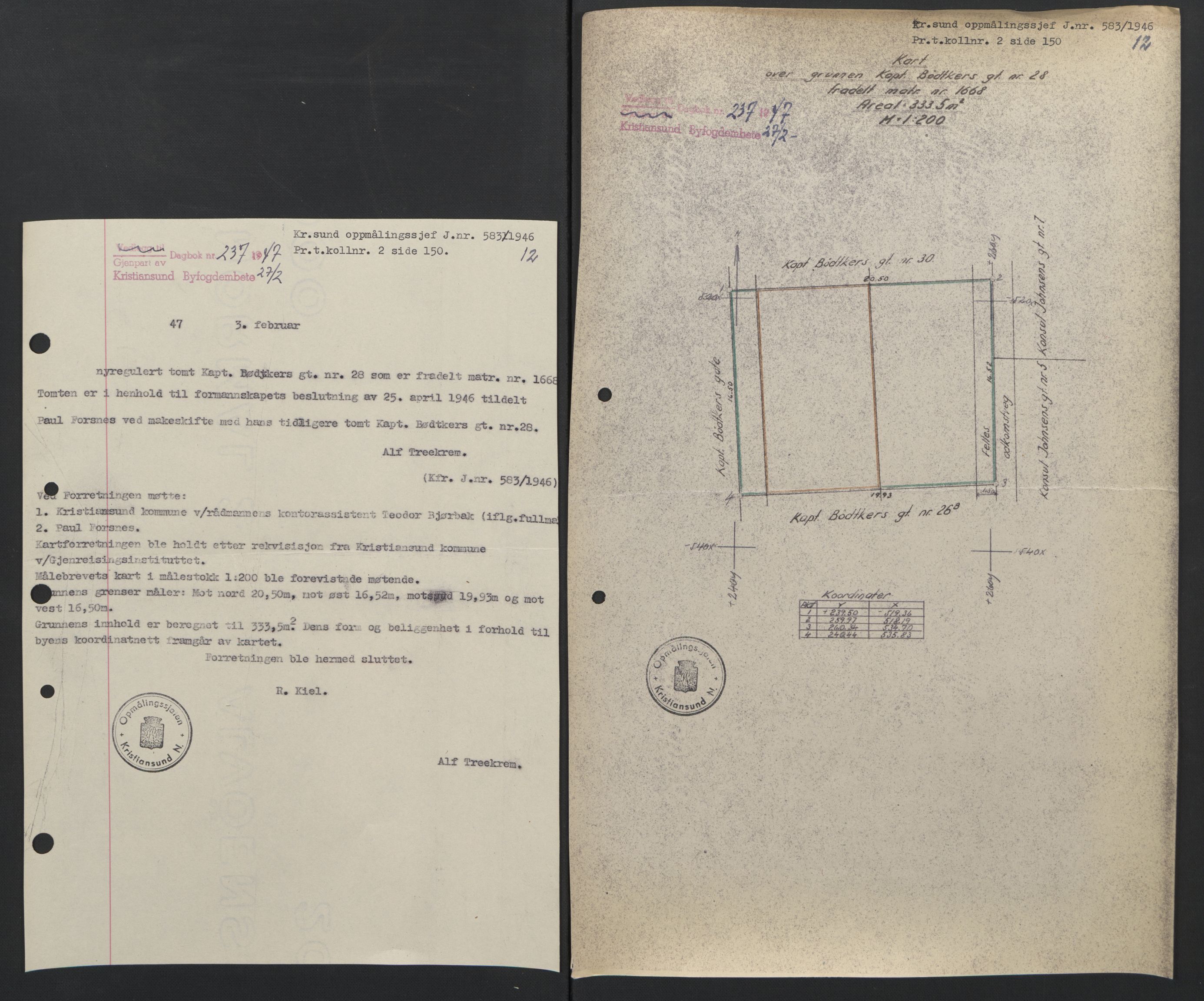 Kristiansund byfogd, AV/SAT-A-4587/A/27: Mortgage book no. 42, 1947-1950, Diary no: : 237/1947