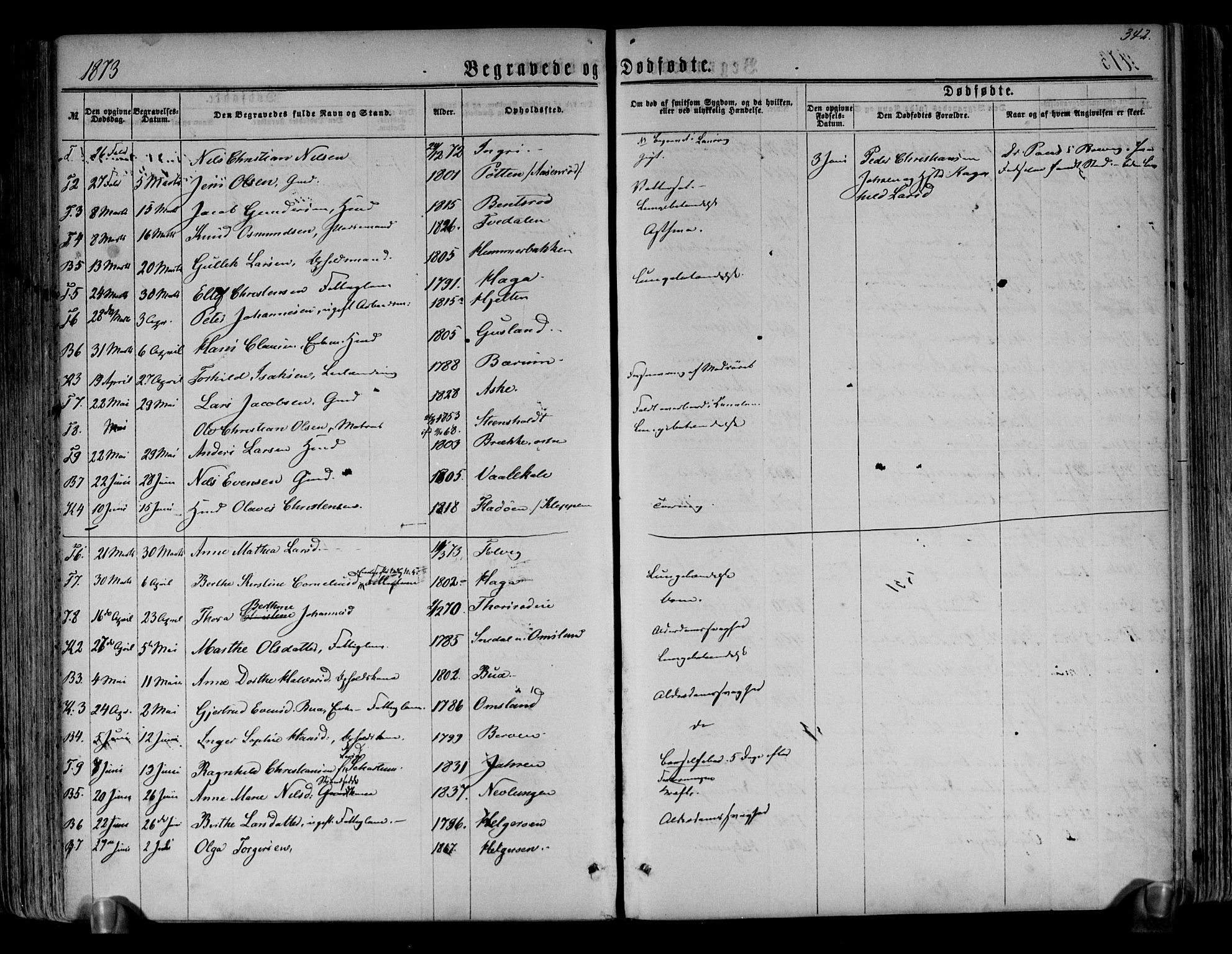 Brunlanes kirkebøker, AV/SAKO-A-342/F/Fa/L0005: Parish register (official) no. I 5, 1862-1877, p. 342