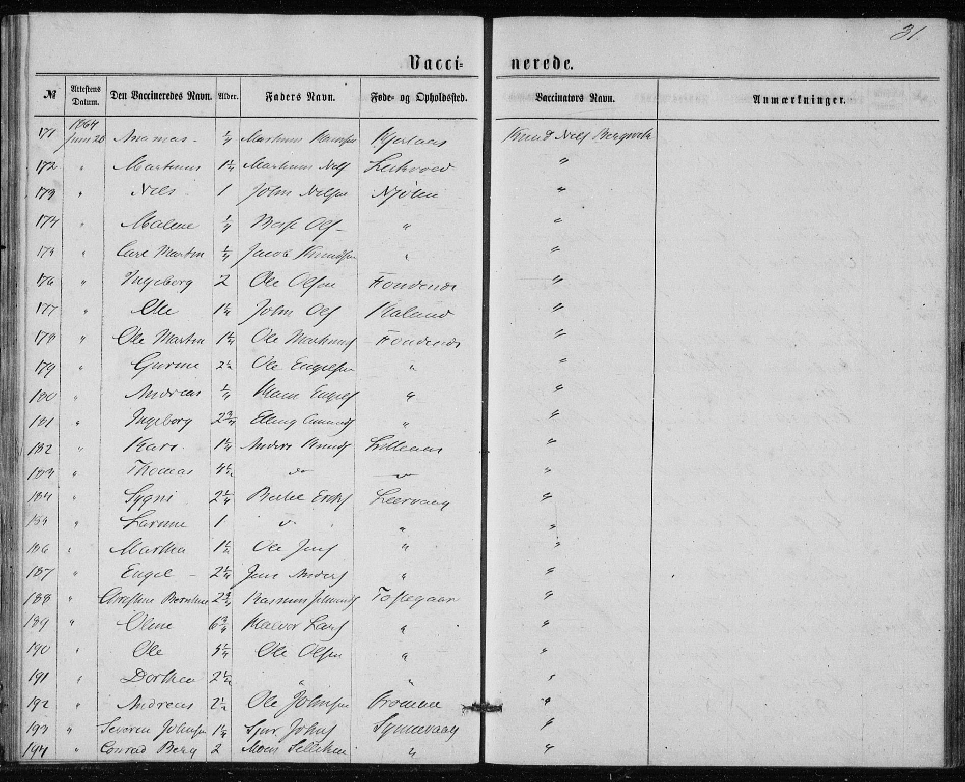 Lindås Sokneprestembete, AV/SAB-A-76701/H/Haa/Haaa/L0017: Parish register (official) no. A 17, 1874-1877, p. 31