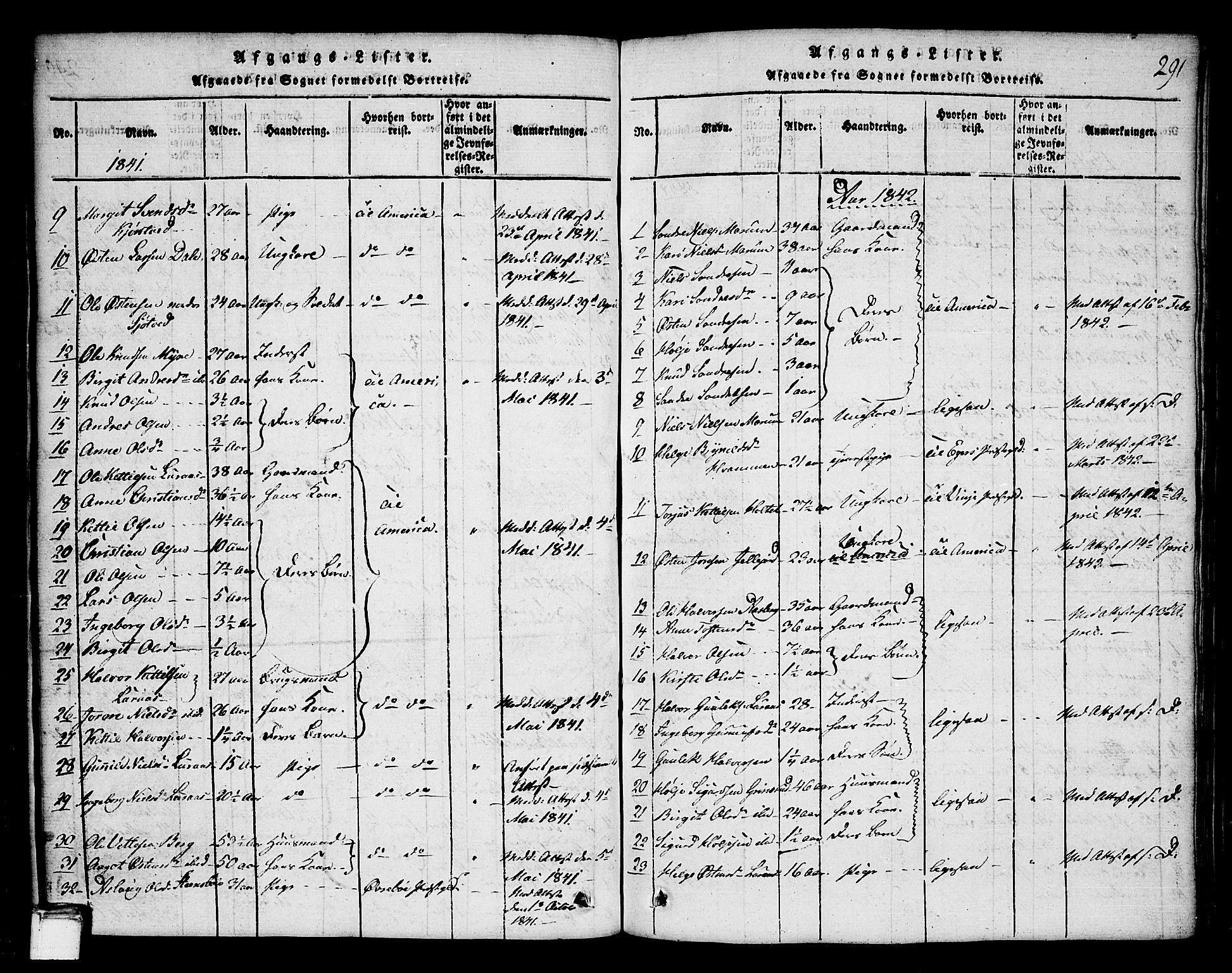Tinn kirkebøker, SAKO/A-308/G/Ga/L0001: Parish register (copy) no. I 1, 1815-1850, p. 291