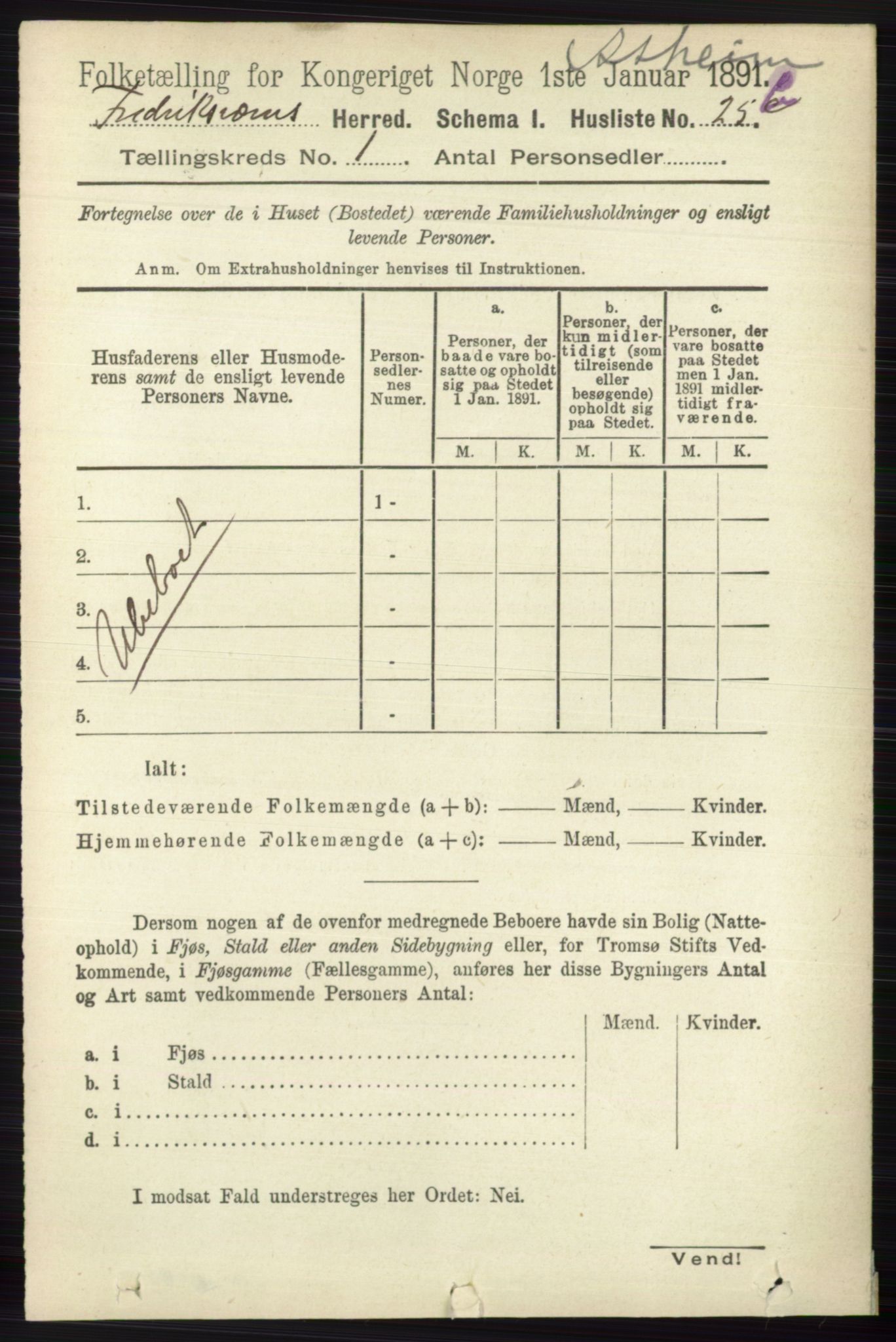 RA, 1891 census for 0798 Fredriksvern, 1891, p. 42