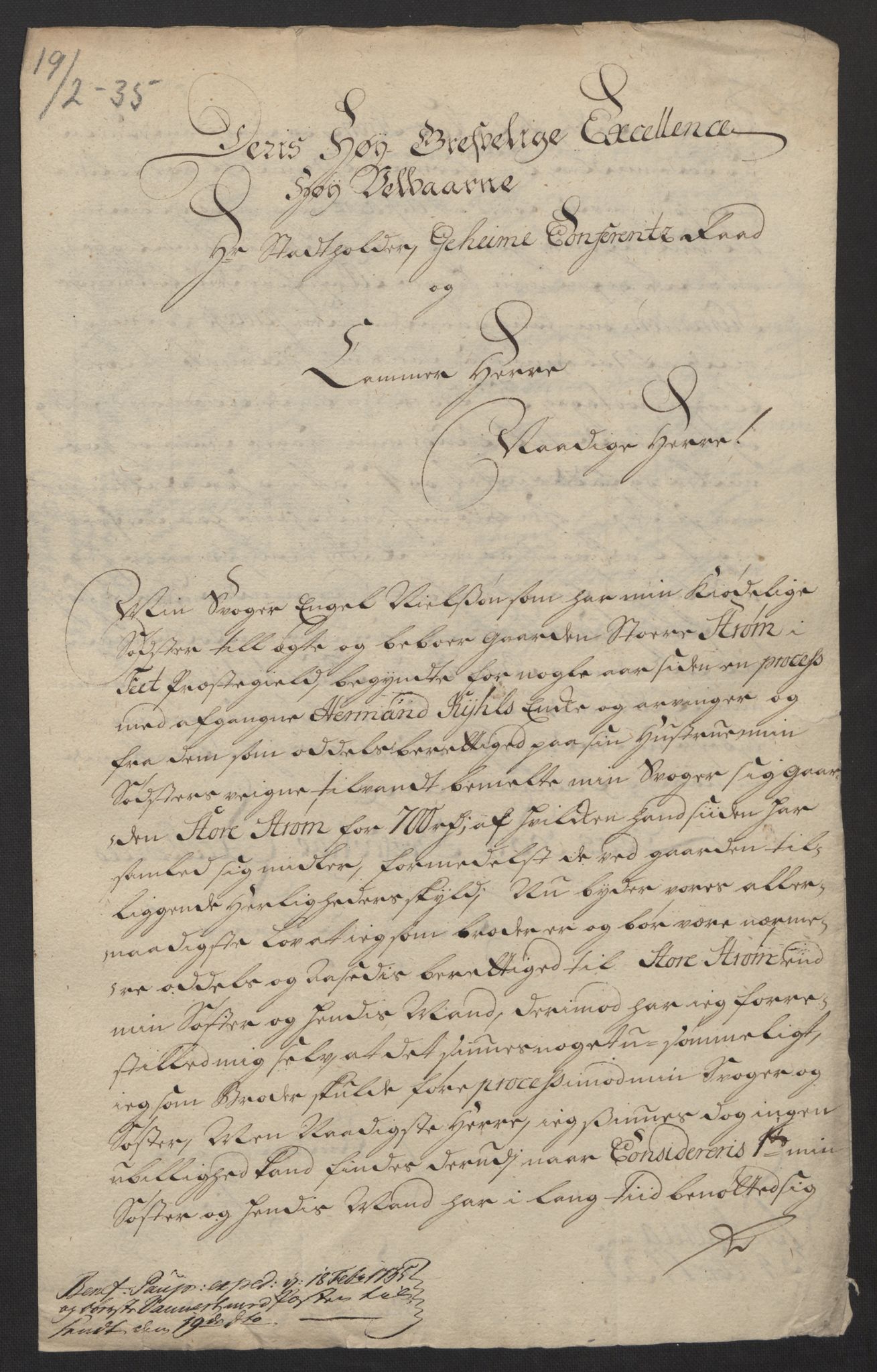 Stattholderembetet 1572-1771, AV/RA-EA-2870/Ef/L0108: Brev fra embetsmenn og andre, 1735-1736, p. 7