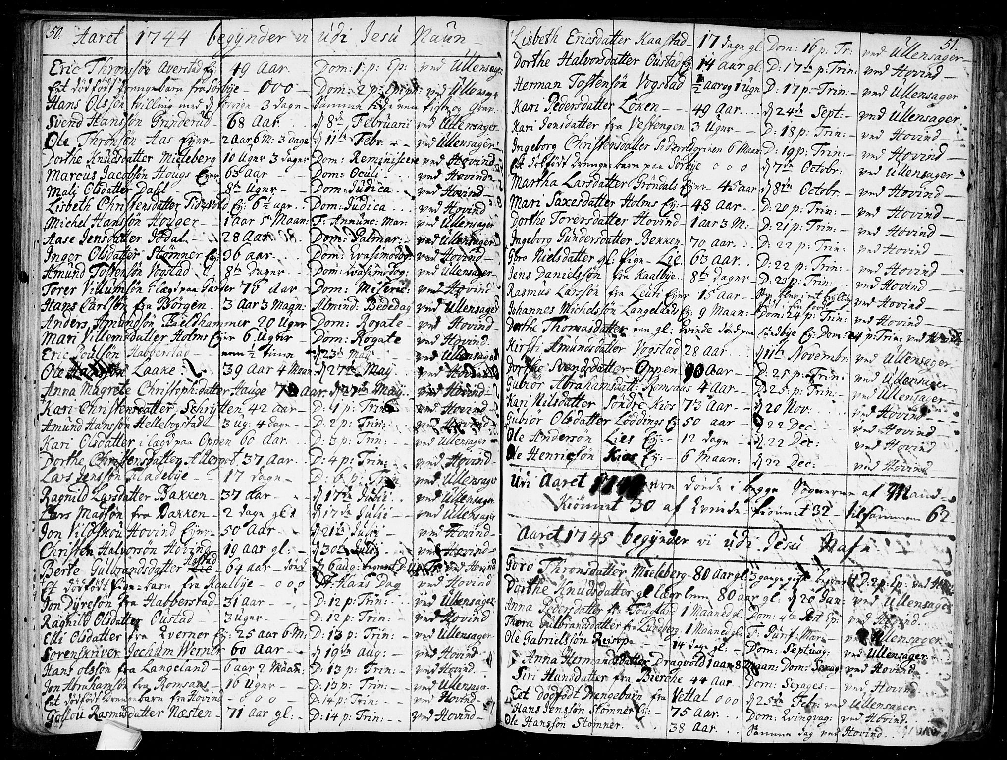 Ullensaker prestekontor Kirkebøker, AV/SAO-A-10236a/F/Fa/L0010: Parish register (official) no. I 10, 1733-1776, p. 50-51