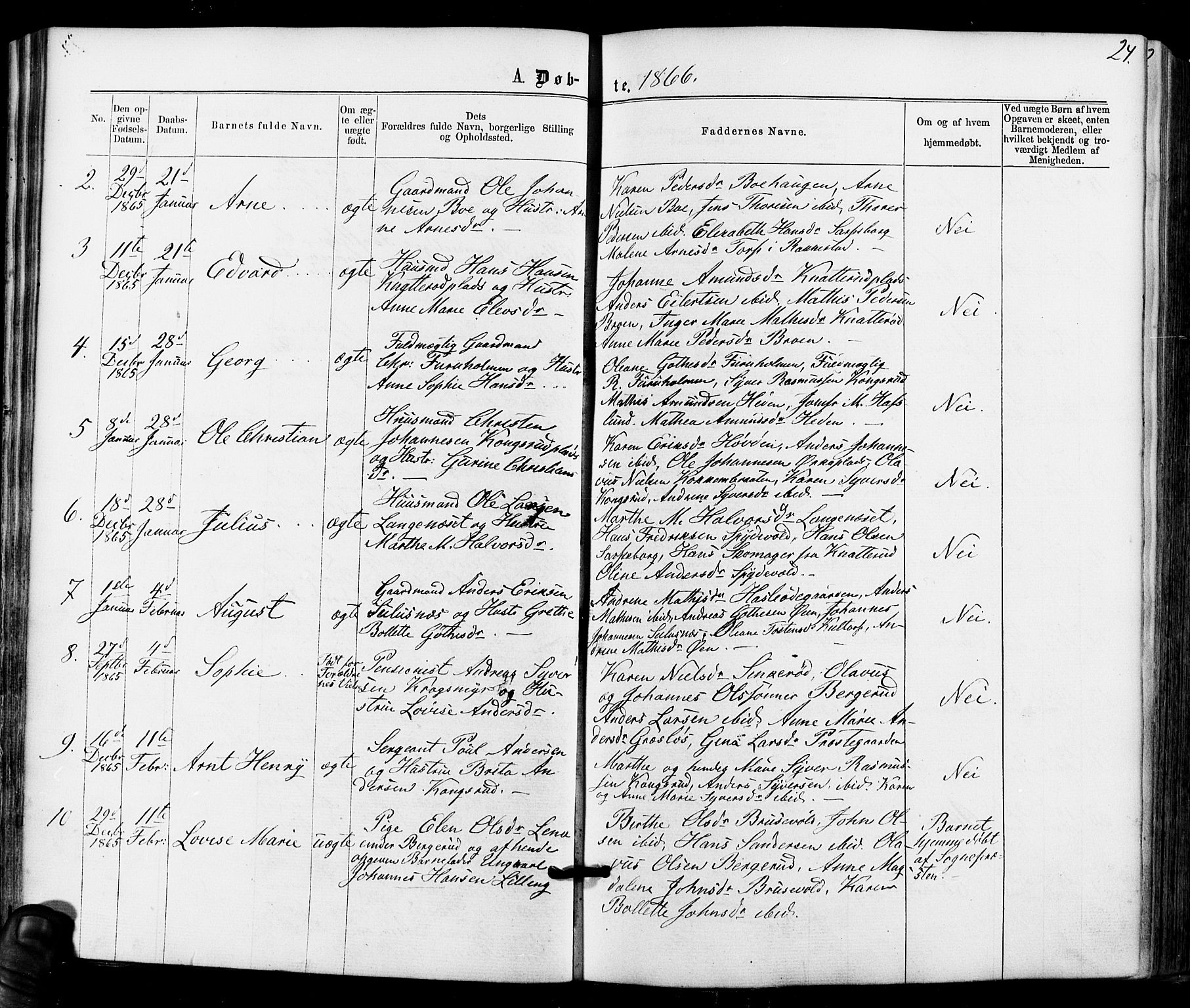 Varteig prestekontor Kirkebøker, SAO/A-10447a/F/Fa/L0001: Parish register (official) no. 1, 1861-1877, p. 24