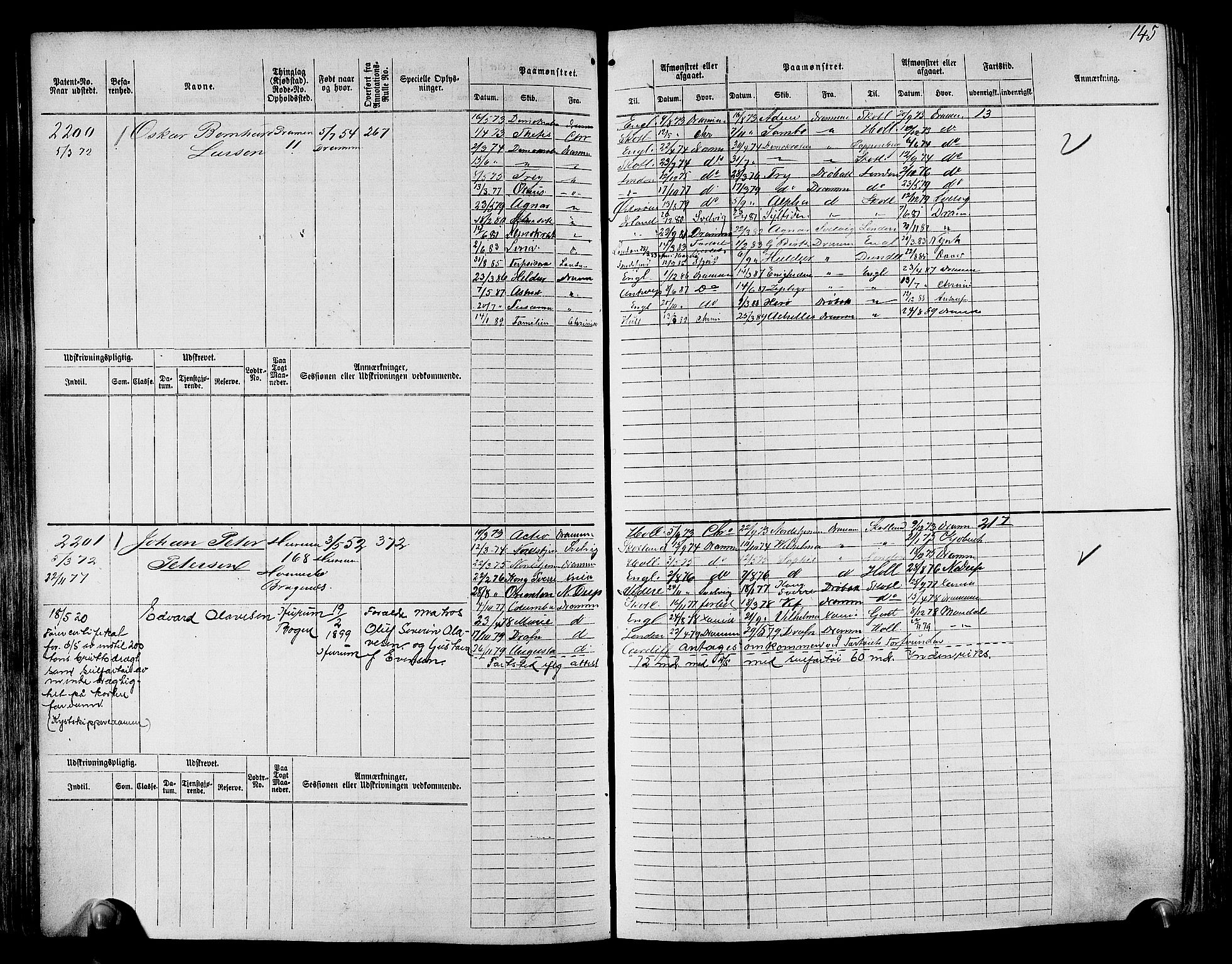 Drammen innrulleringsdistrikt, AV/SAKO-A-781/F/Fc/L0003: Hovedrulle, 1871, p. 146