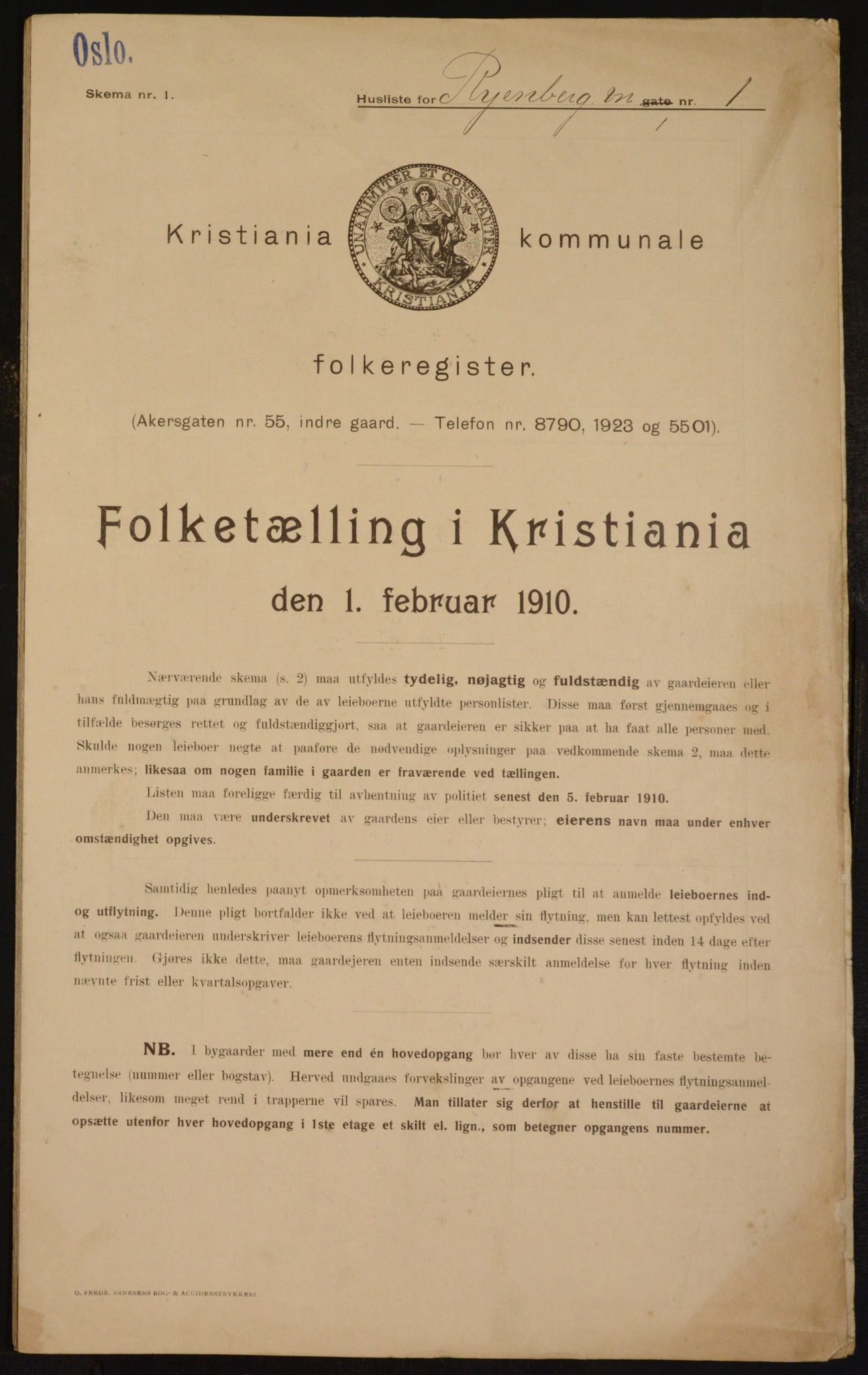 OBA, Municipal Census 1910 for Kristiania, 1910, p. 81949