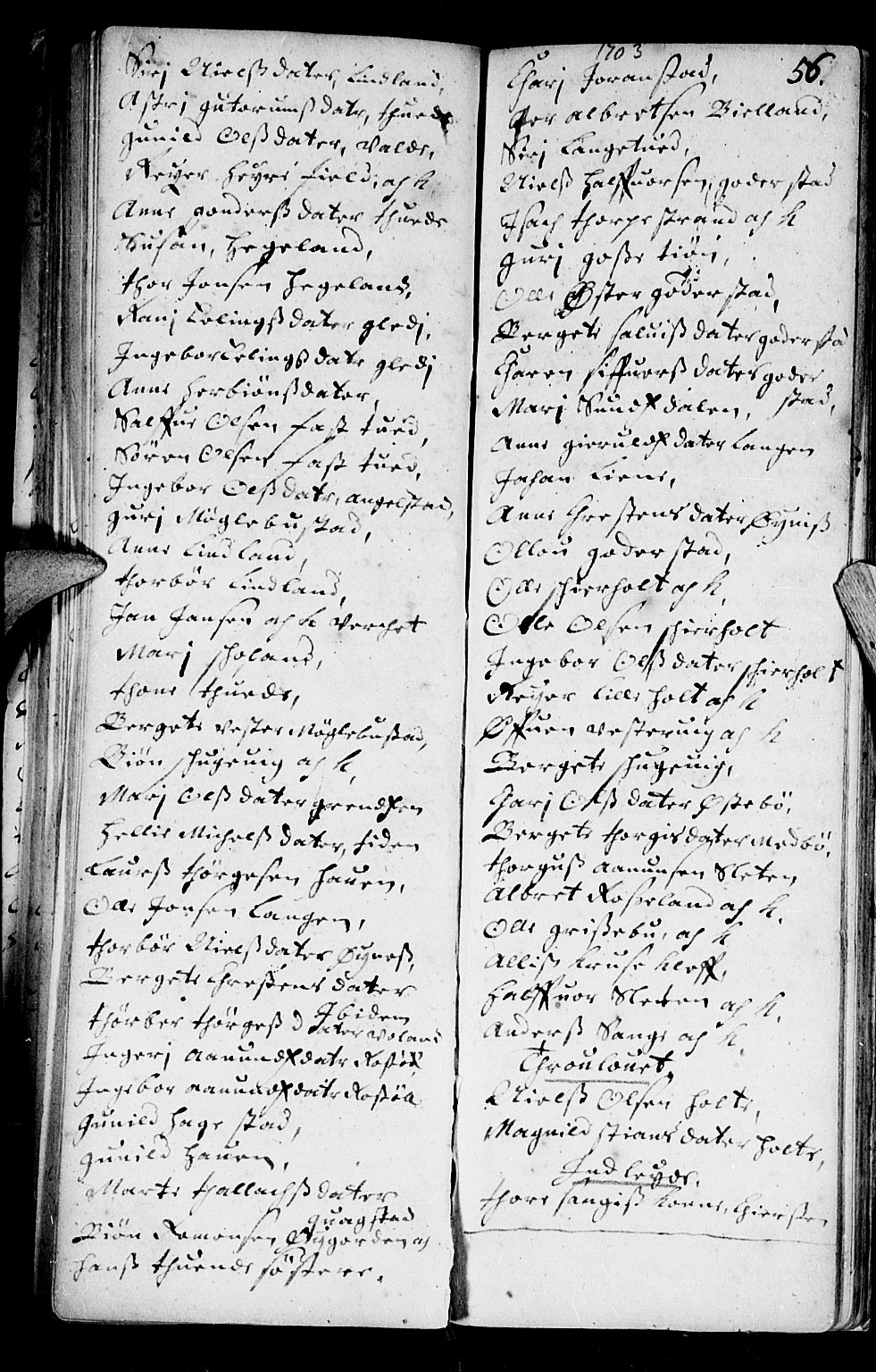 Holt sokneprestkontor, AV/SAK-1111-0021/F/Fb/L0001: Parish register (copy) no. B 1, 1699-1705, p. 56